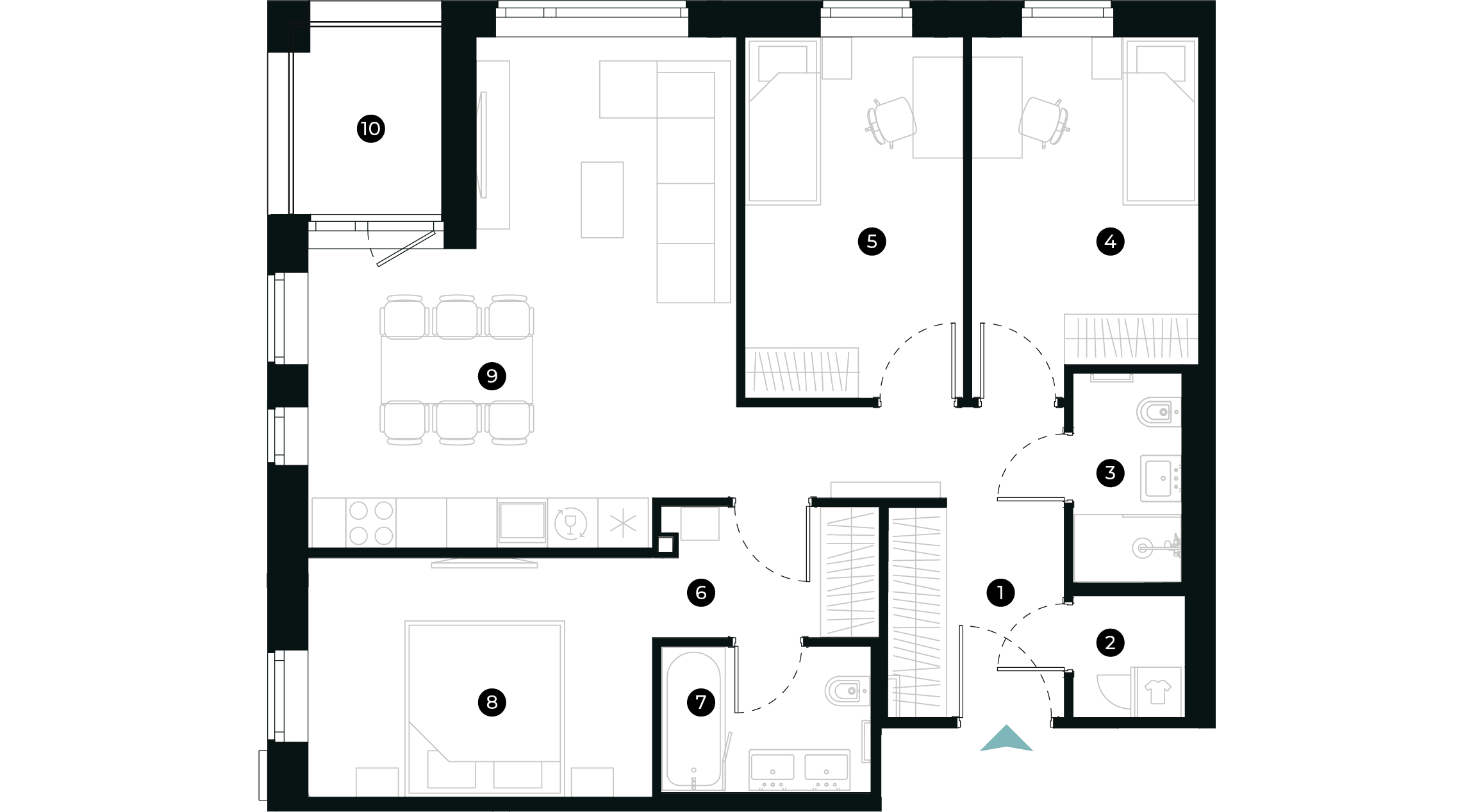 New Hanza apartamenti dzīvokļa plānojums