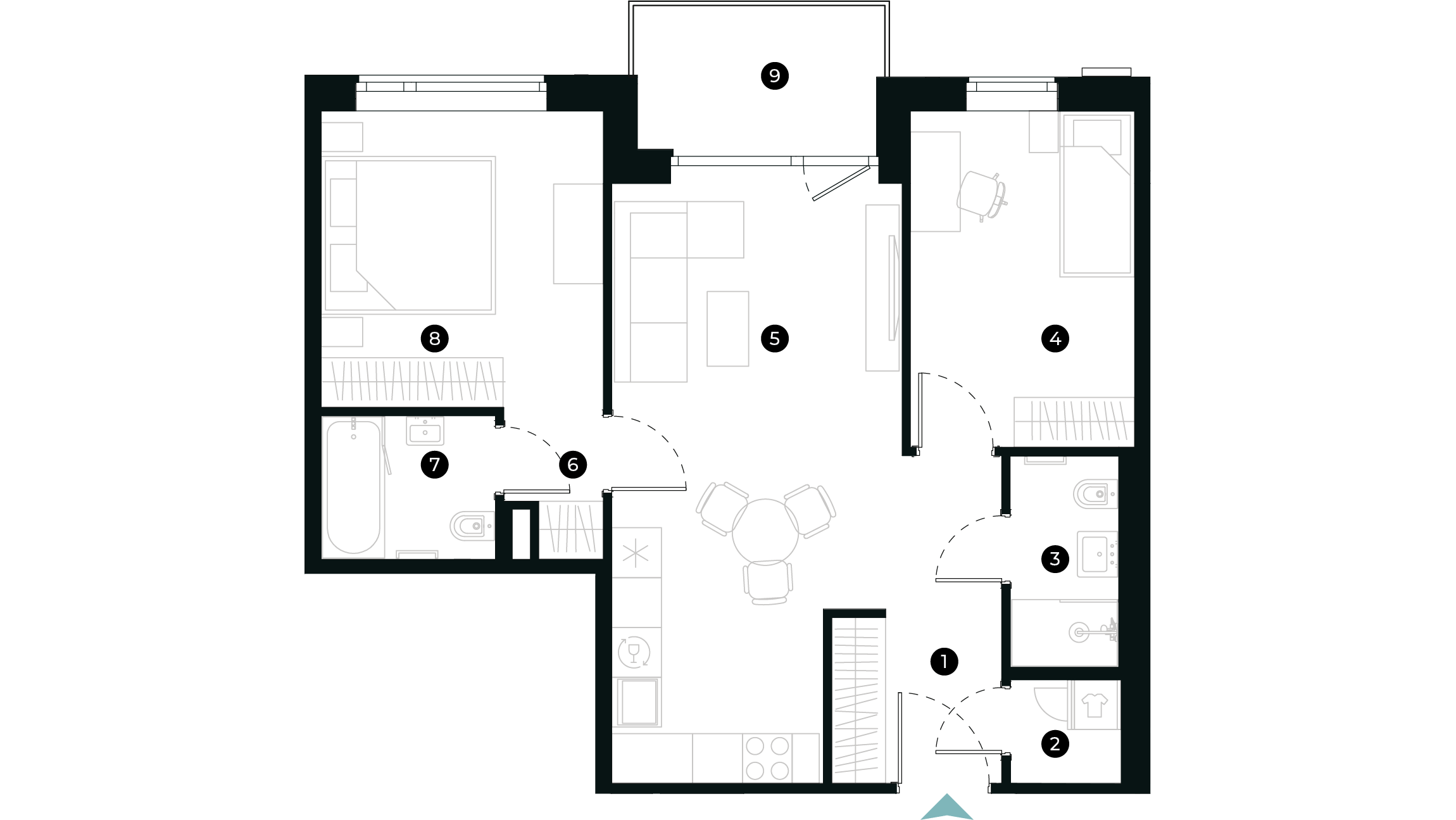 New Hanza apartamenti dzīvokļa plānojums