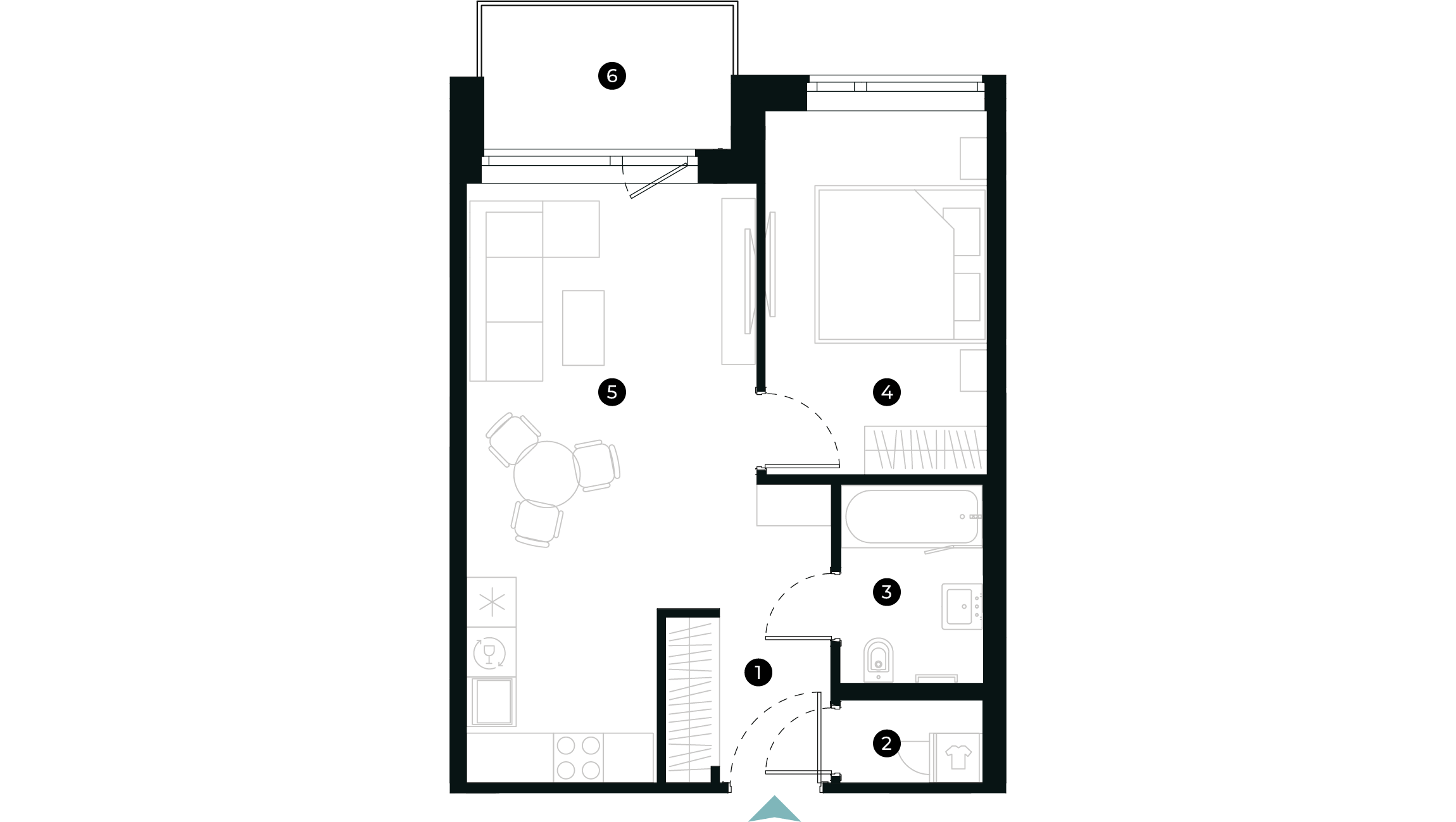 New Hanza apartamenti dzīvokļa plānojums