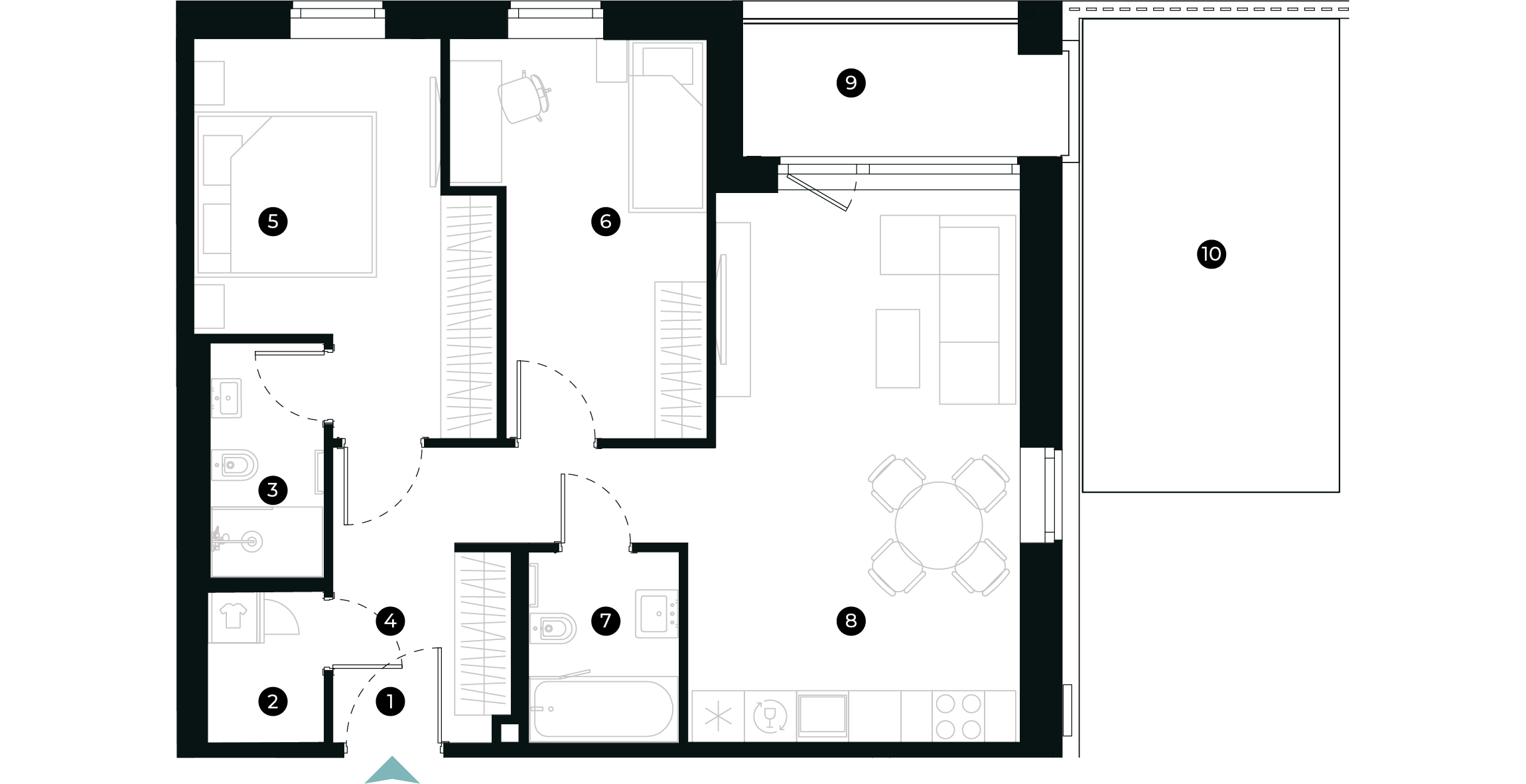 New Hanza apartamenti dzīvokļa plānojums