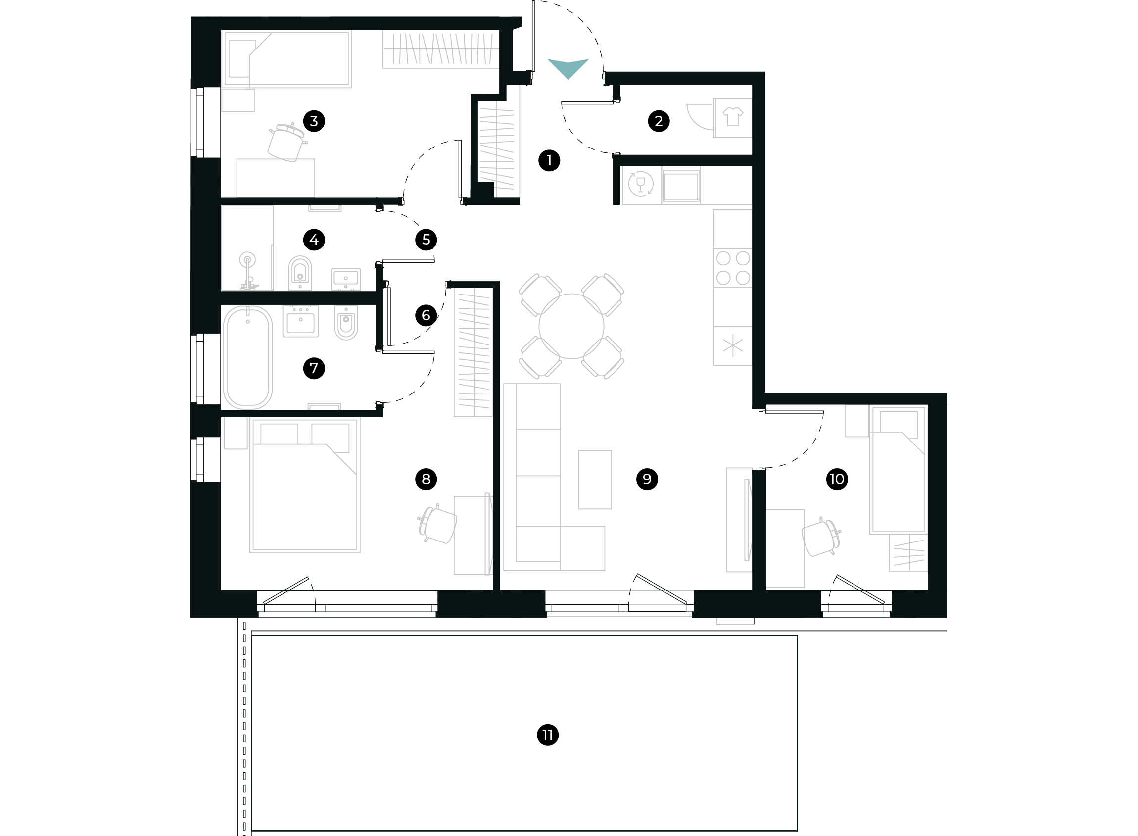 New Hanza apartamenti dzīvokļa plānojums