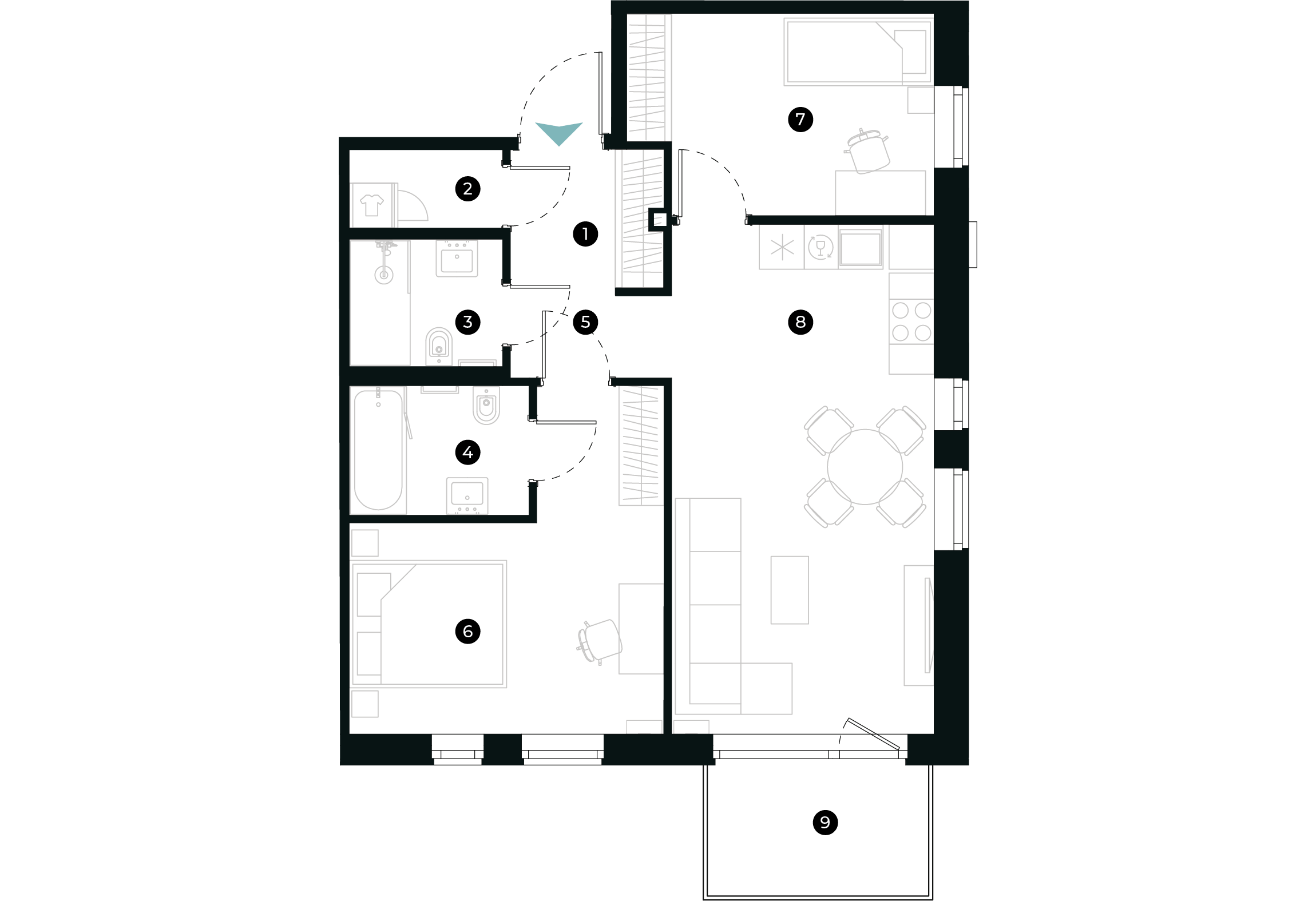 New Hanza apartamenti dzīvokļa plānojums