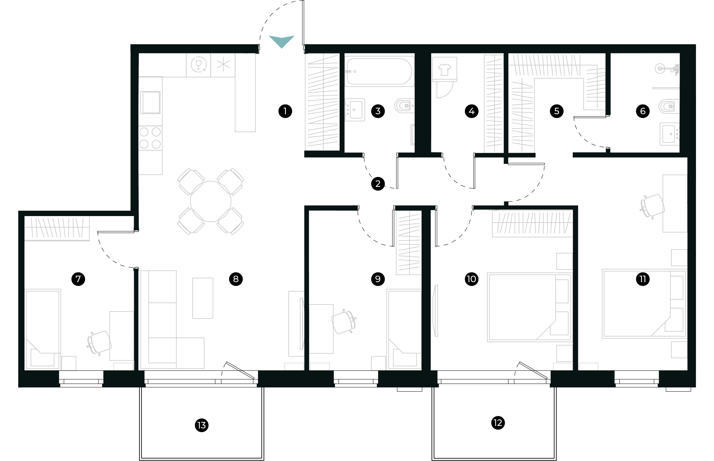 New Hanza apartamenti dzīvokļa plānojums