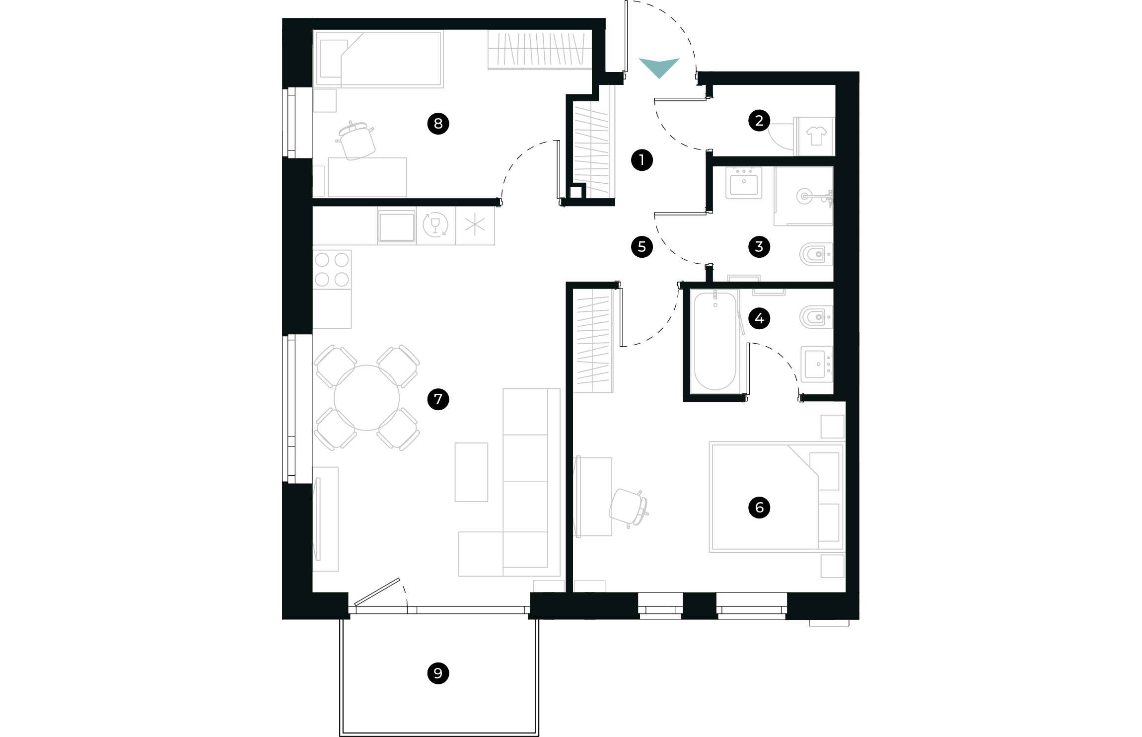 New Hanza apartamenti dzīvokļa plānojums