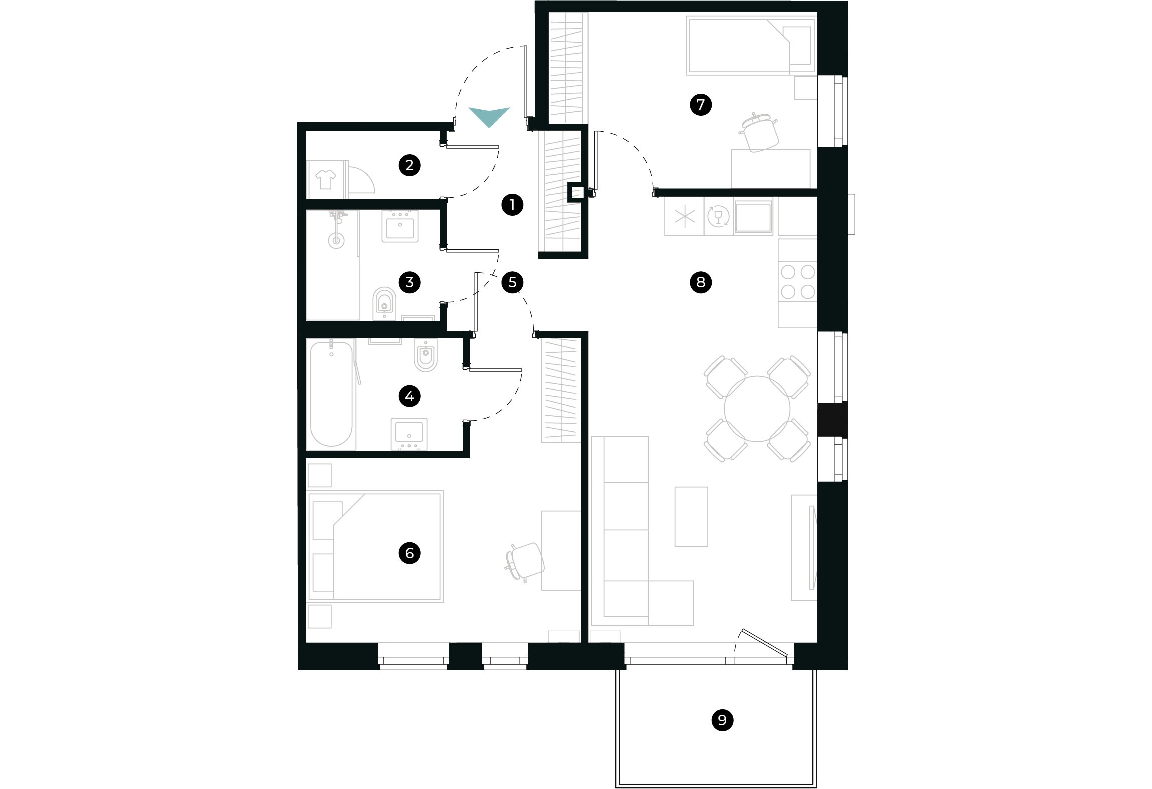 New Hanza apartamenti dzīvokļa plānojums