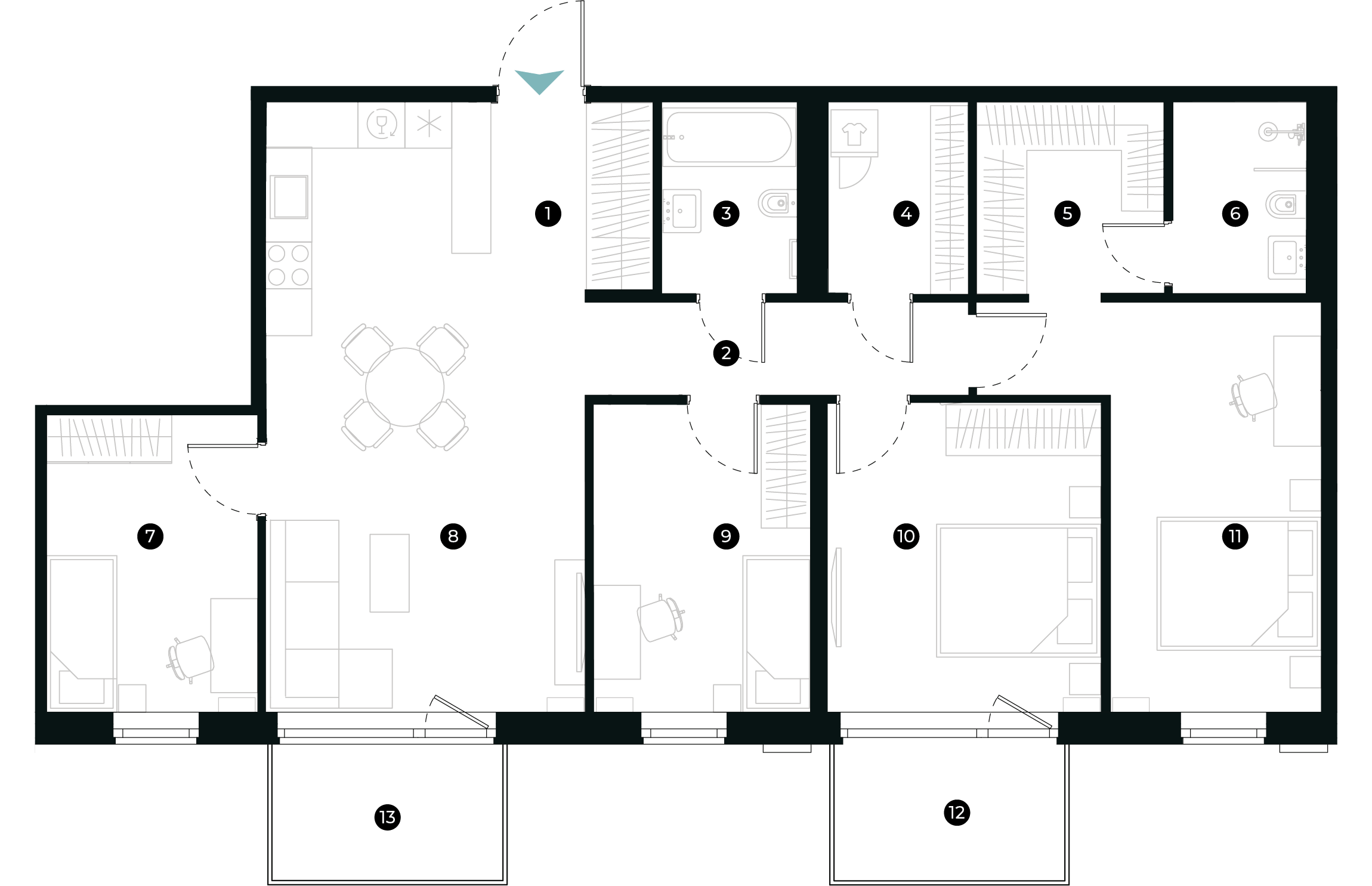 New Hanza apartamenti dzīvokļa plānojums