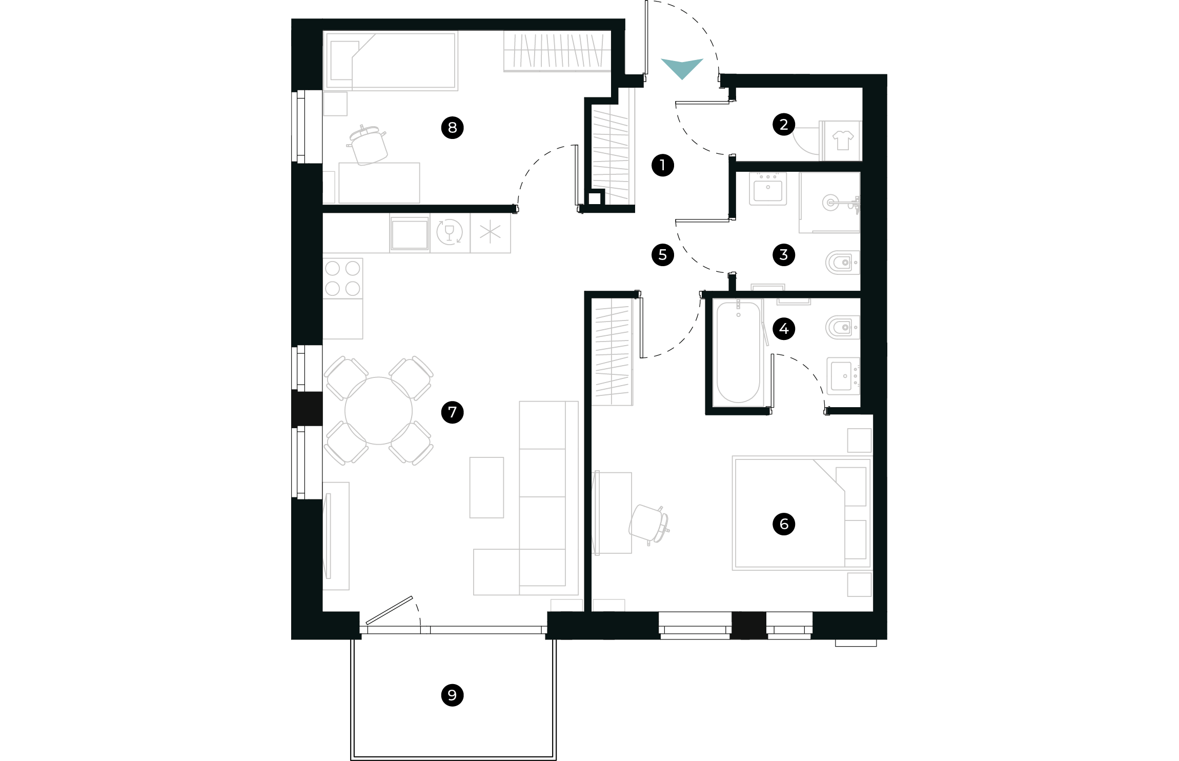 New Hanza apartamenti dzīvokļa plānojums