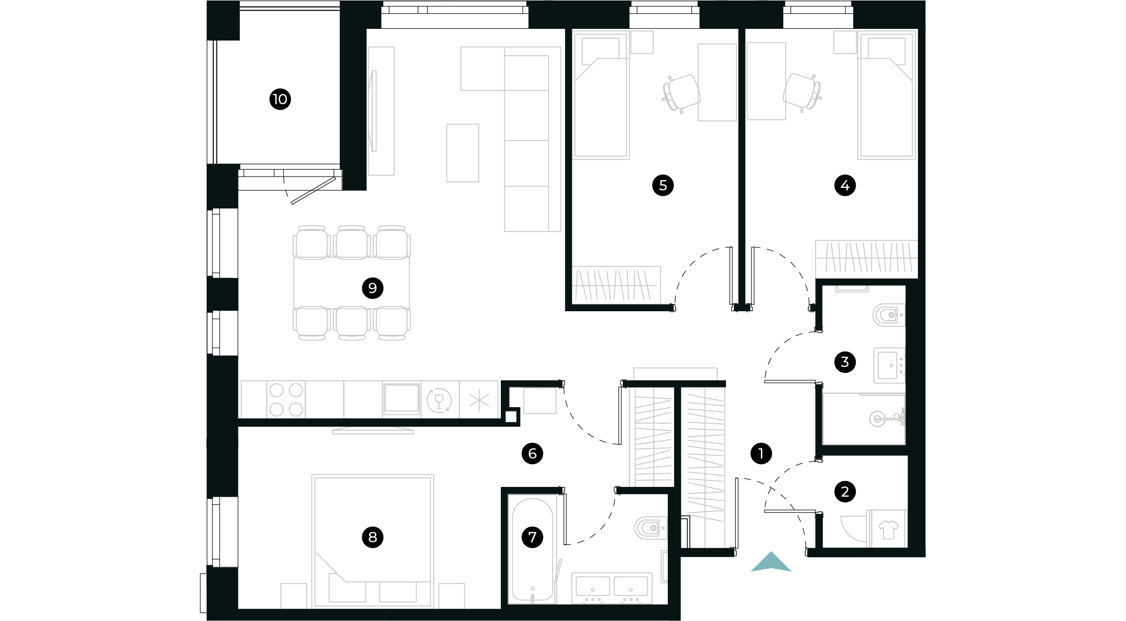 New Hanza apartamenti dzīvokļa plānojums
