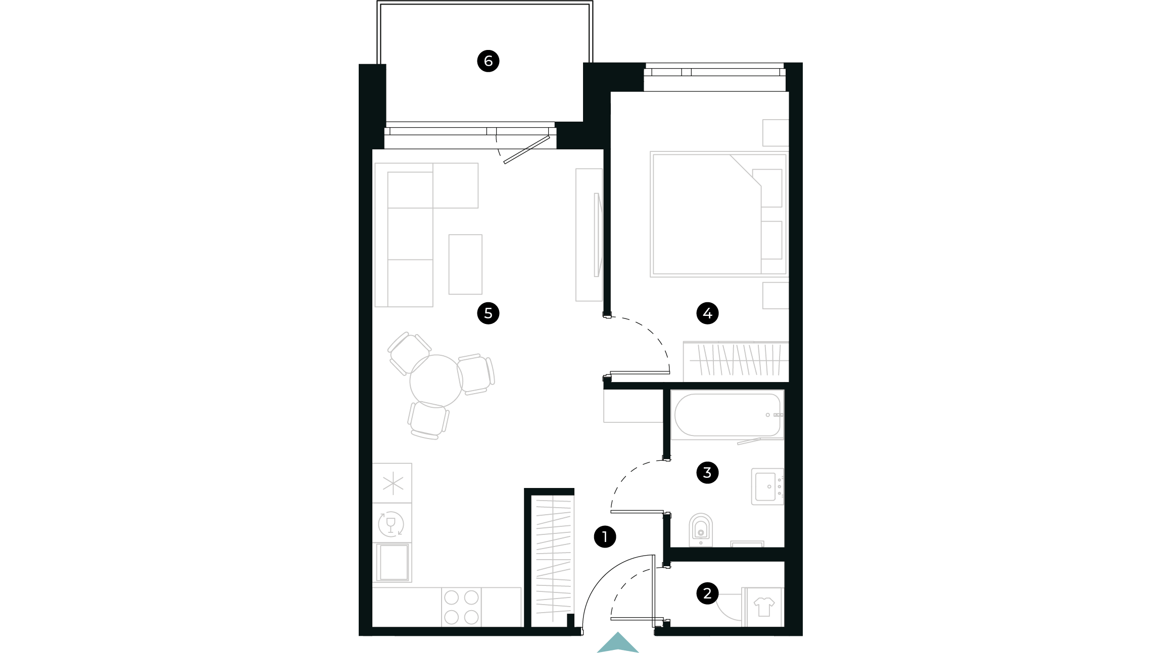 New Hanza apartamenti dzīvokļa plānojums