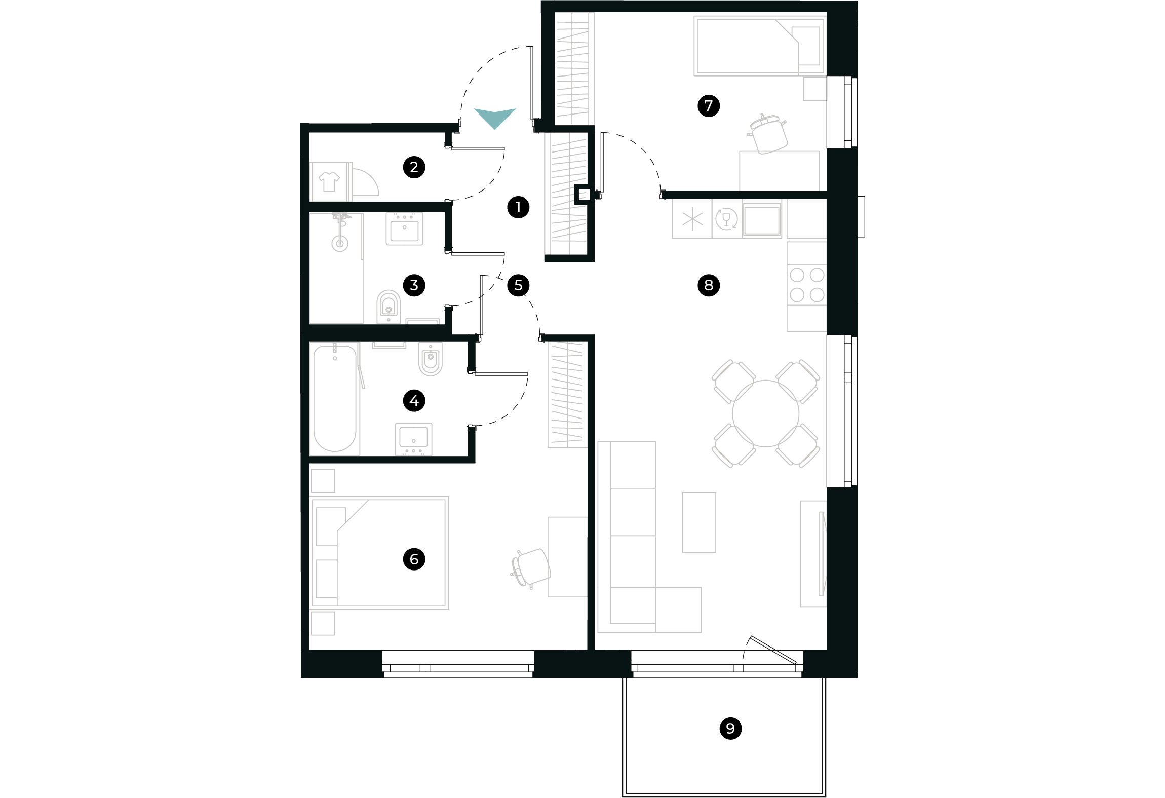 New Hanza apartamenti dzīvokļa plānojums