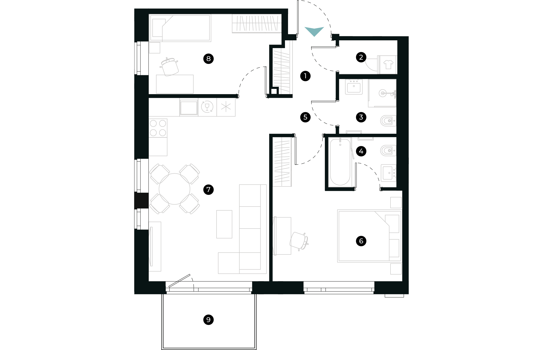 New Hanza apartamenti dzīvokļa plānojums