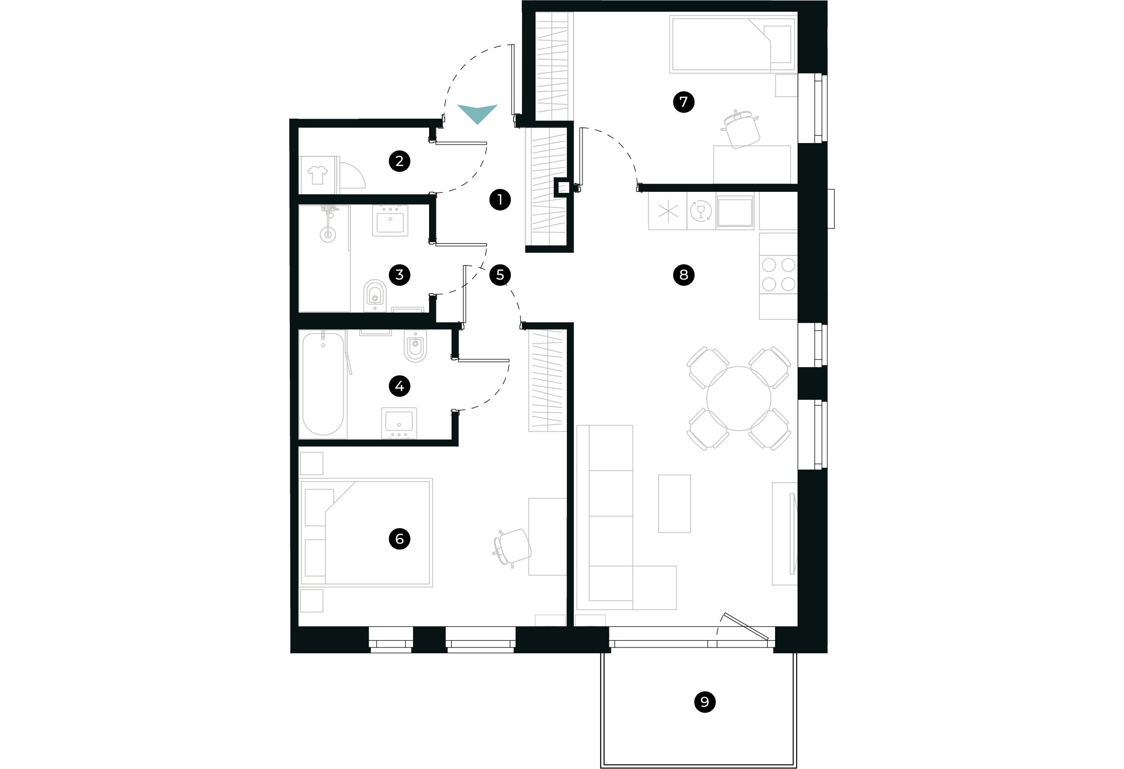 New Hanza apartamenti dzīvokļa plānojums