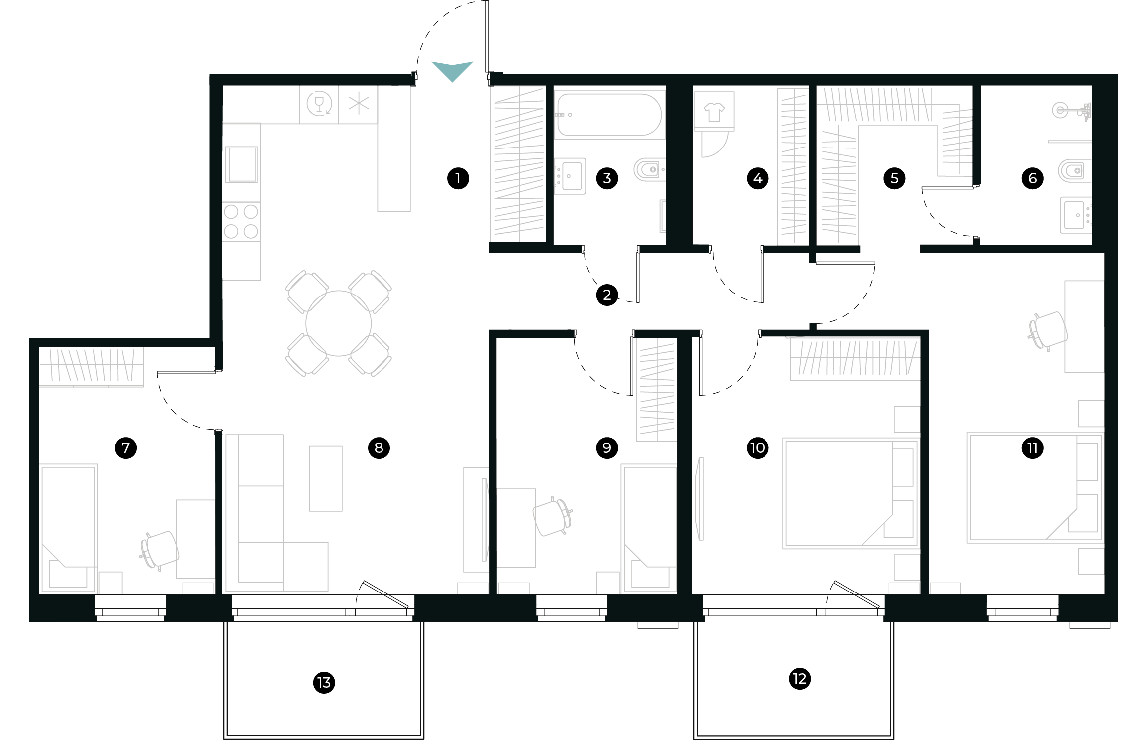 New Hanza apartamenti dzīvokļa plānojums