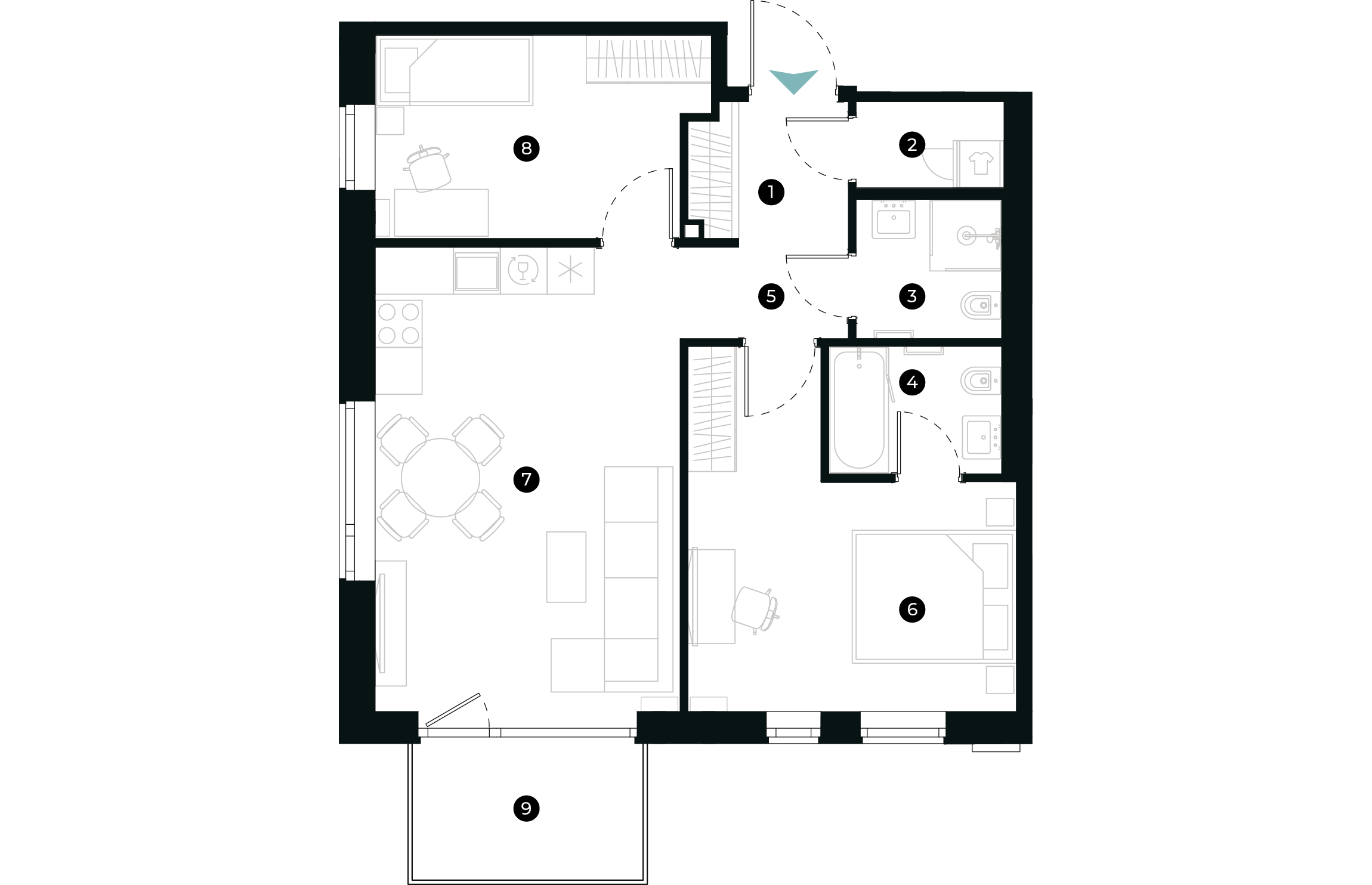 New Hanza apartamenti dzīvokļa plānojums