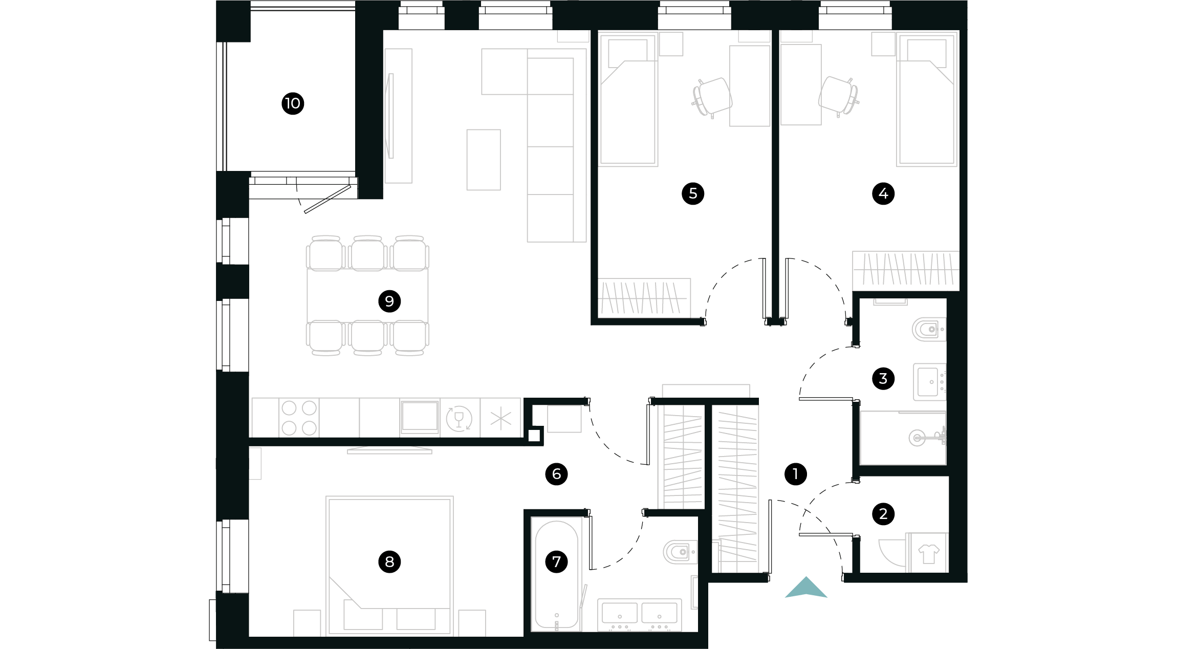 New Hanza apartamenti dzīvokļa plānojums