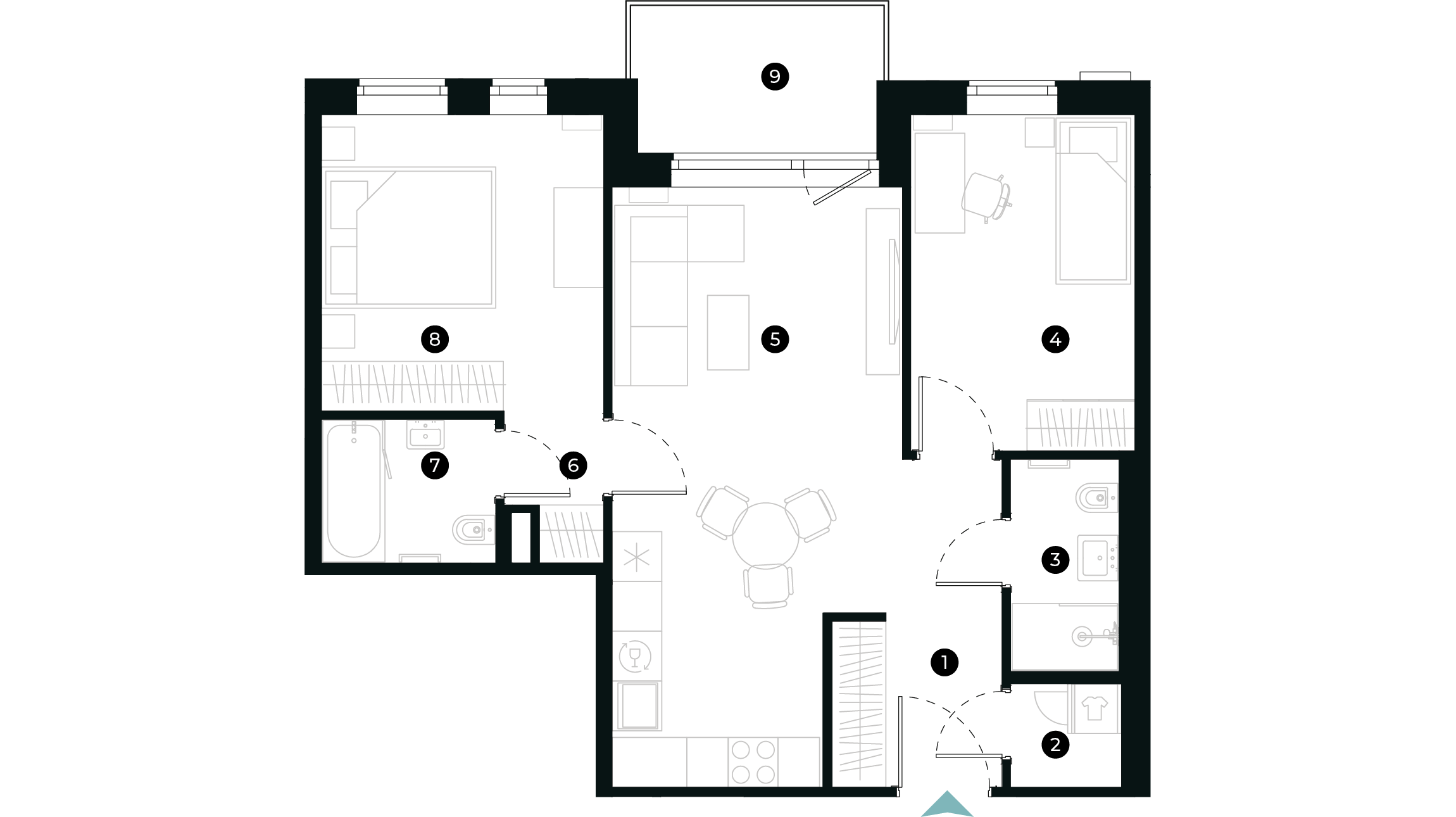 New Hanza apartamenti dzīvokļa plānojums
