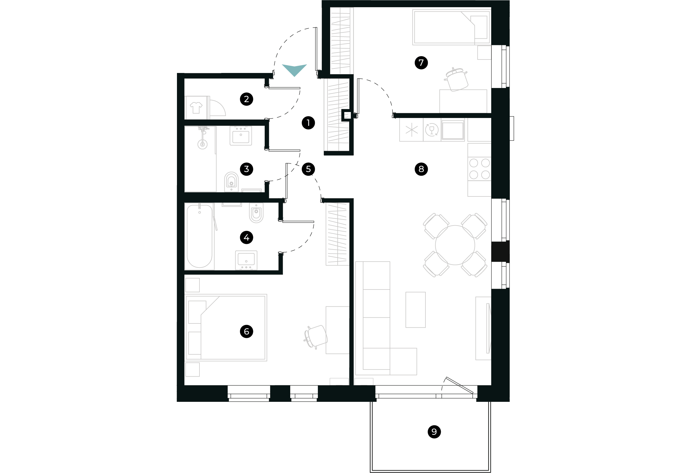 New Hanza apartamenti dzīvokļa plānojums