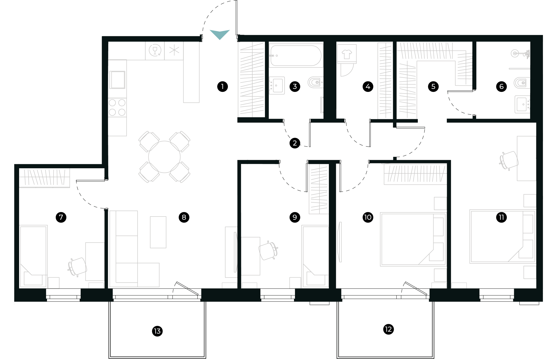 New Hanza apartamenti dzīvokļa plānojums