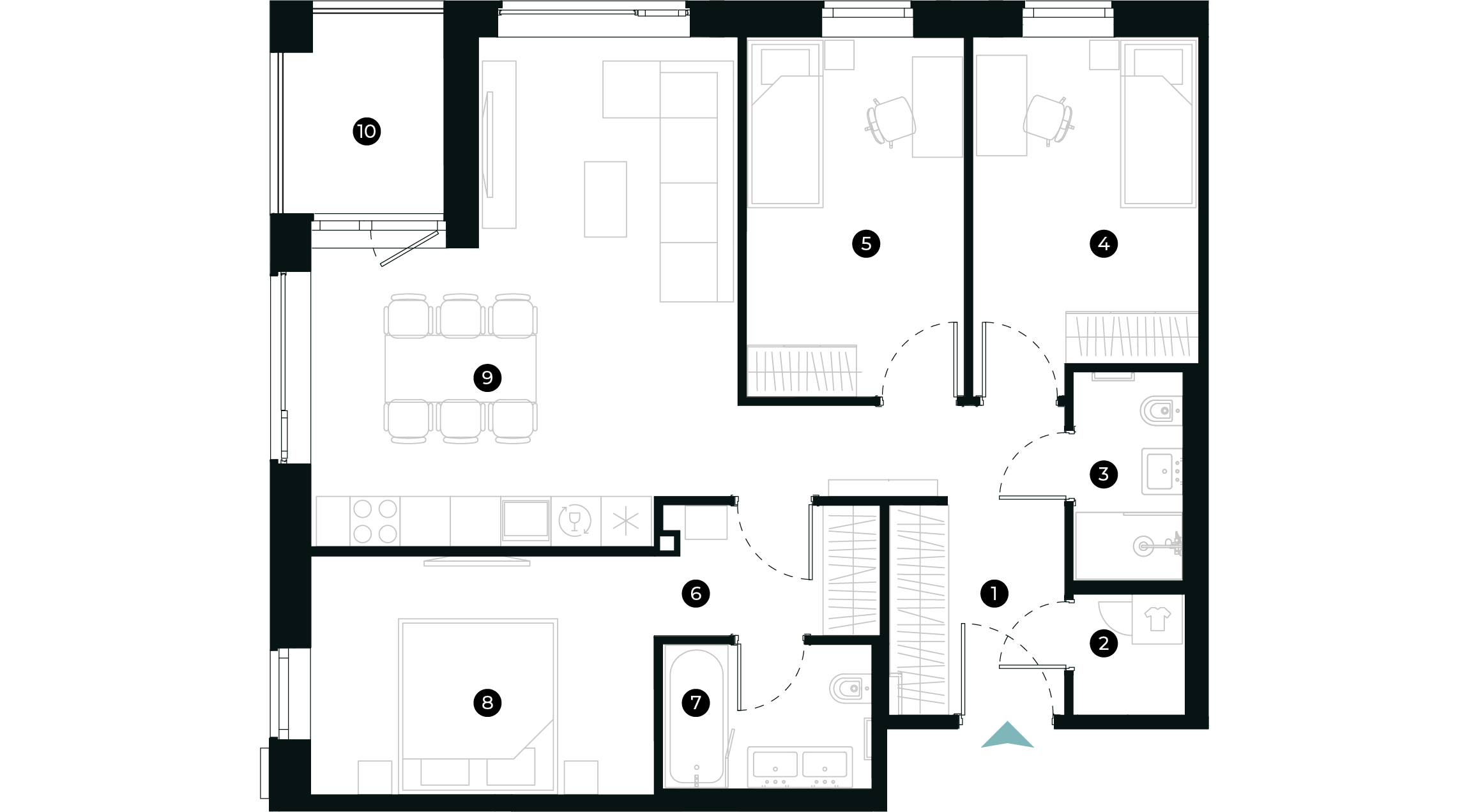 New Hanza apartamenti dzīvokļa plānojums