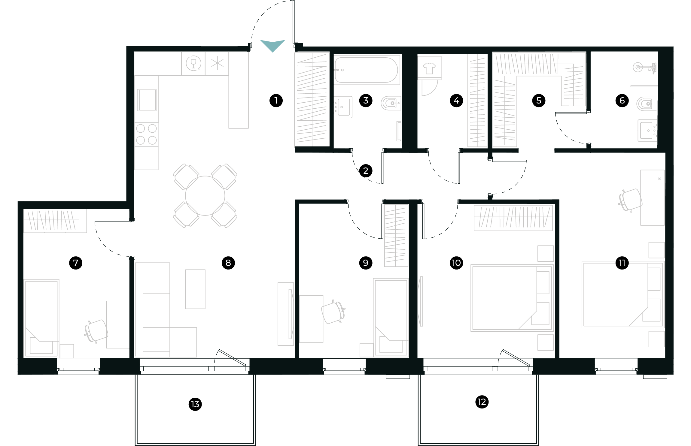 New Hanza apartamenti dzīvokļa plānojums