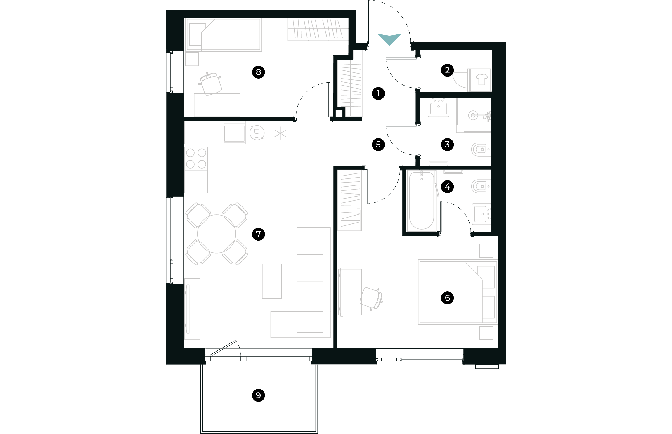 New Hanza apartamenti dzīvokļa plānojums