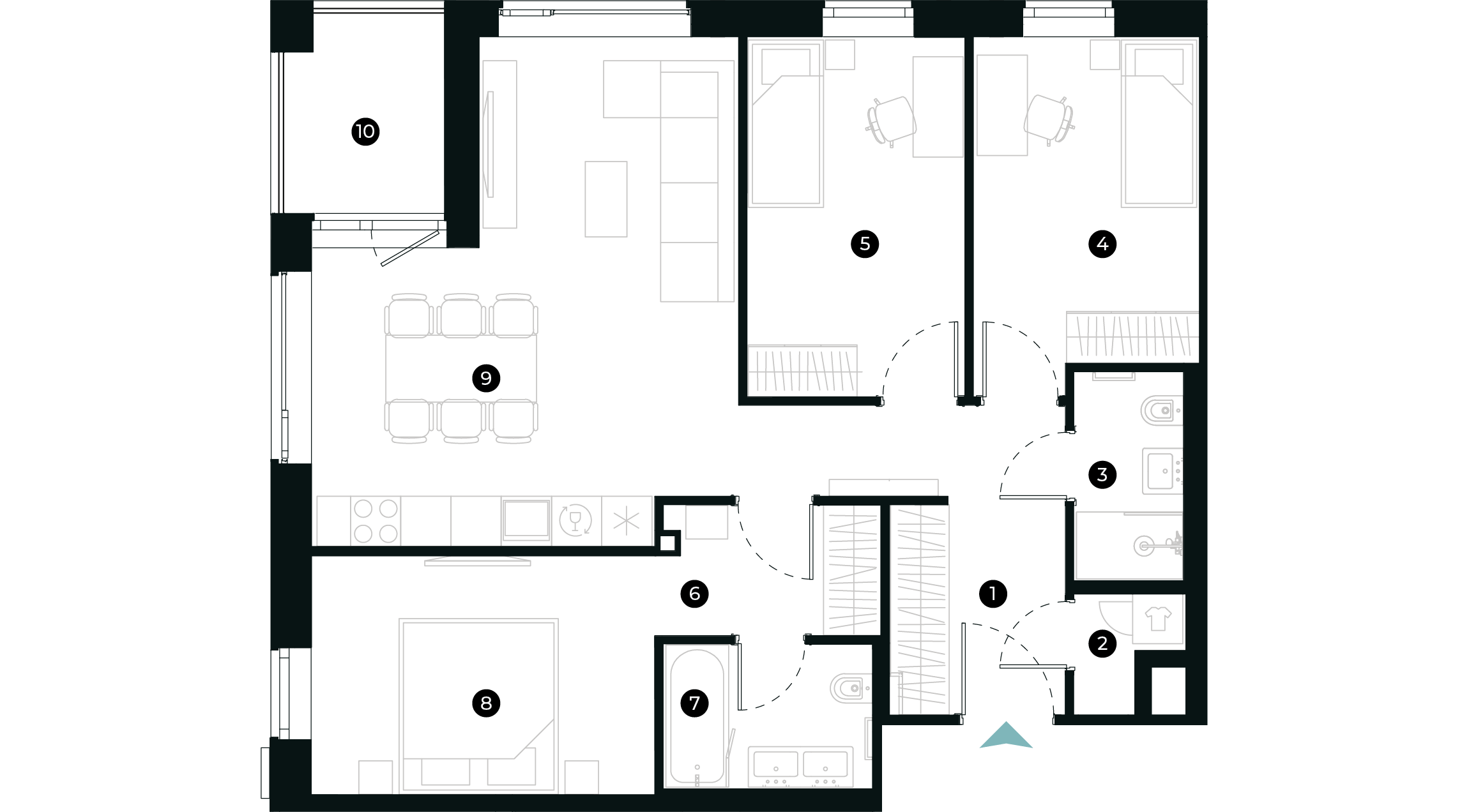 New Hanza apartamenti dzīvokļa plānojums