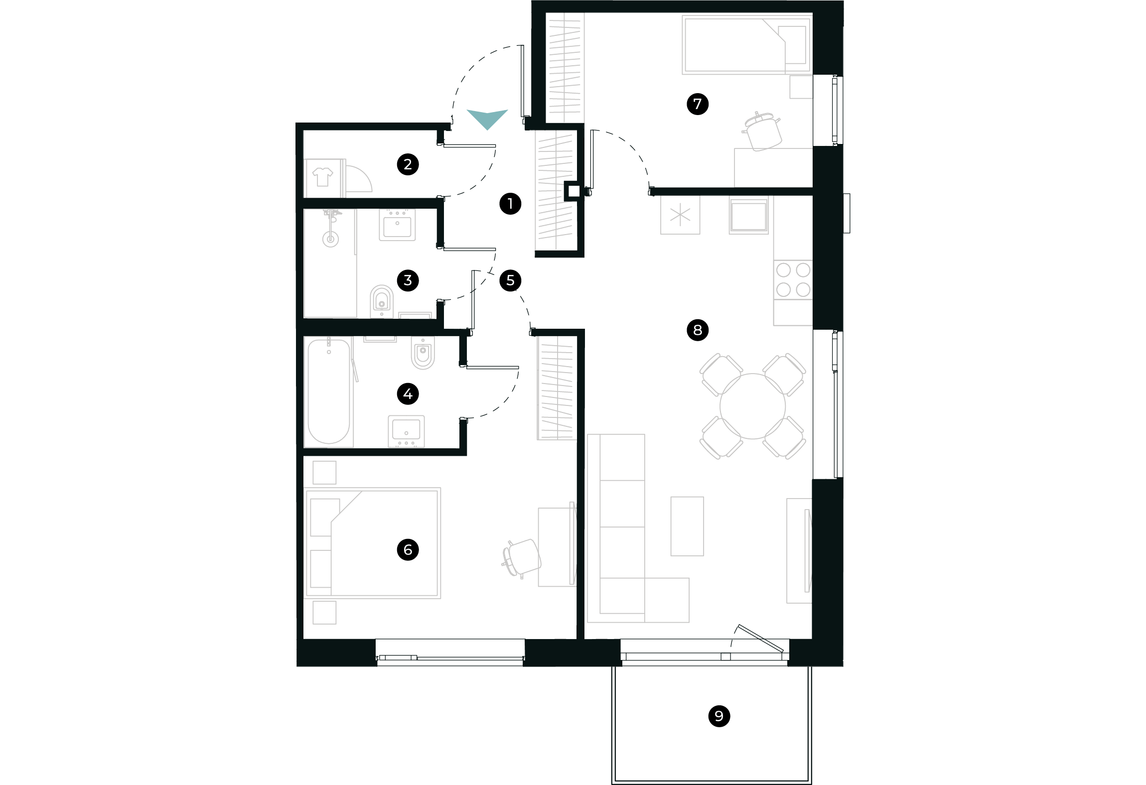 New Hanza apartamenti dzīvokļa plānojums