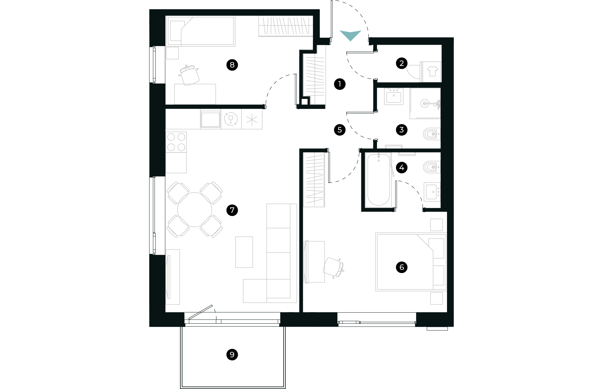 New Hanza apartamenti dzīvokļa plānojums