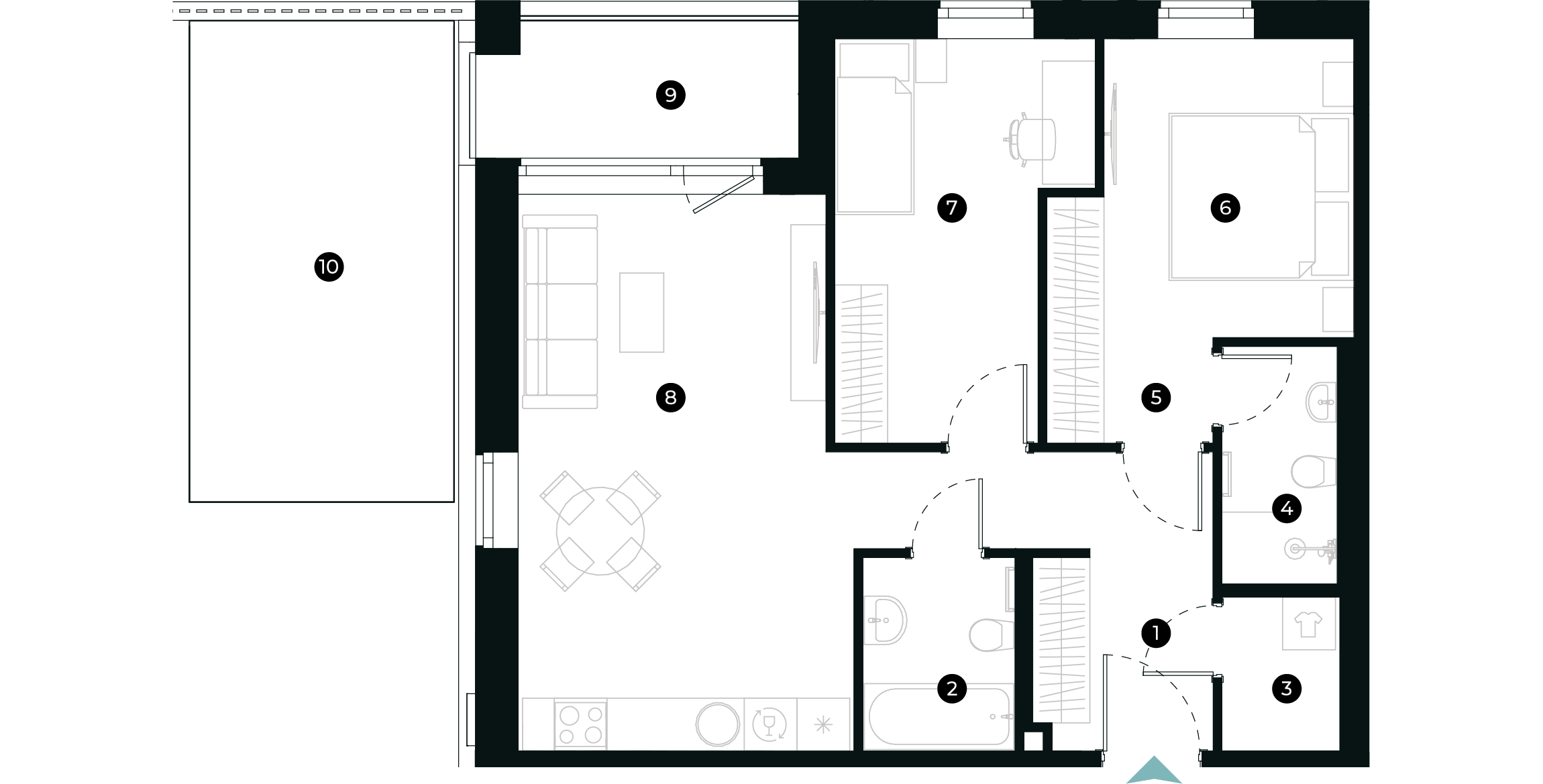 New Hanza apartamenti dzīvokļa plānojums