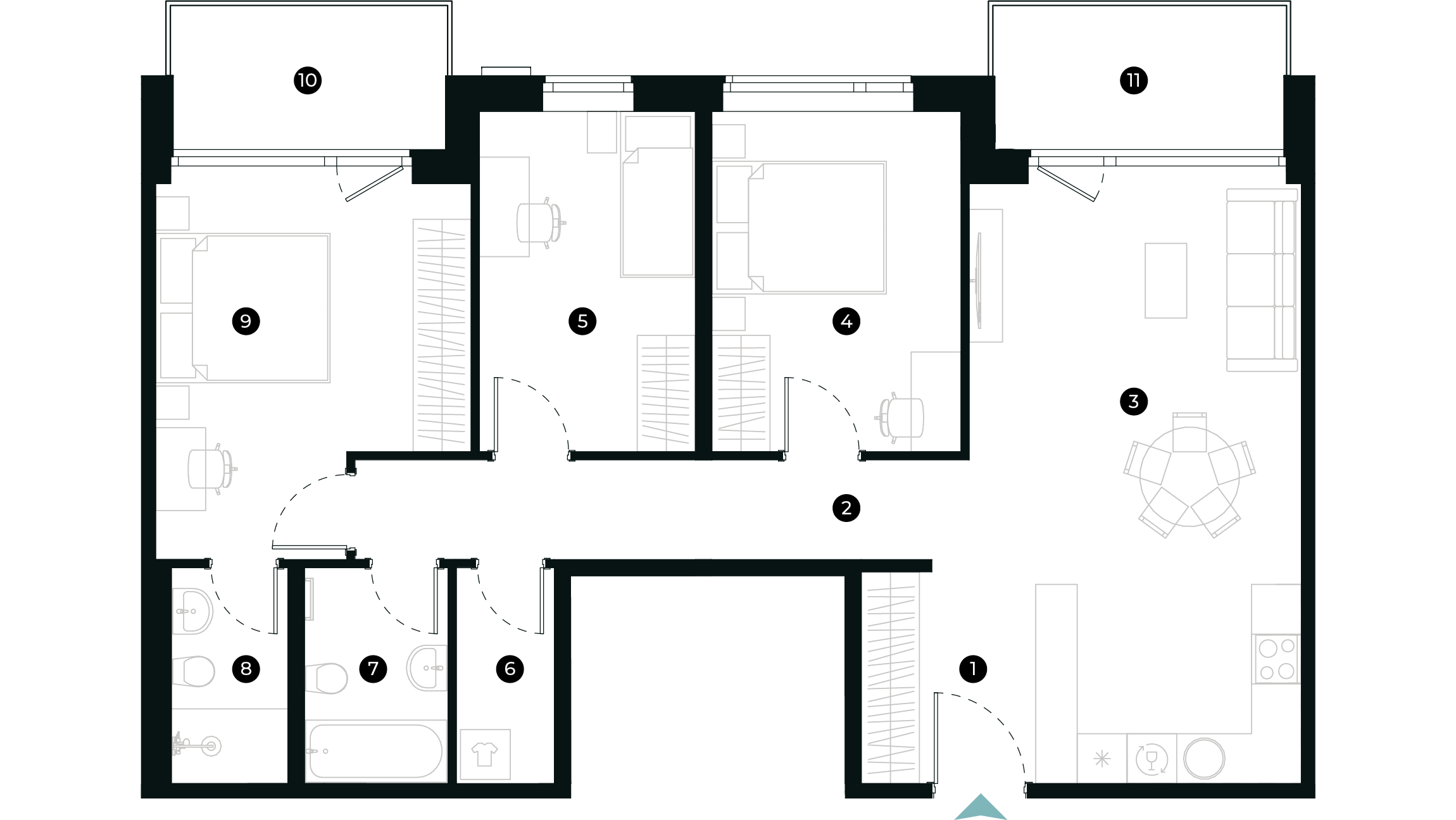 New Hanza apartamenti dzīvokļa plānojums