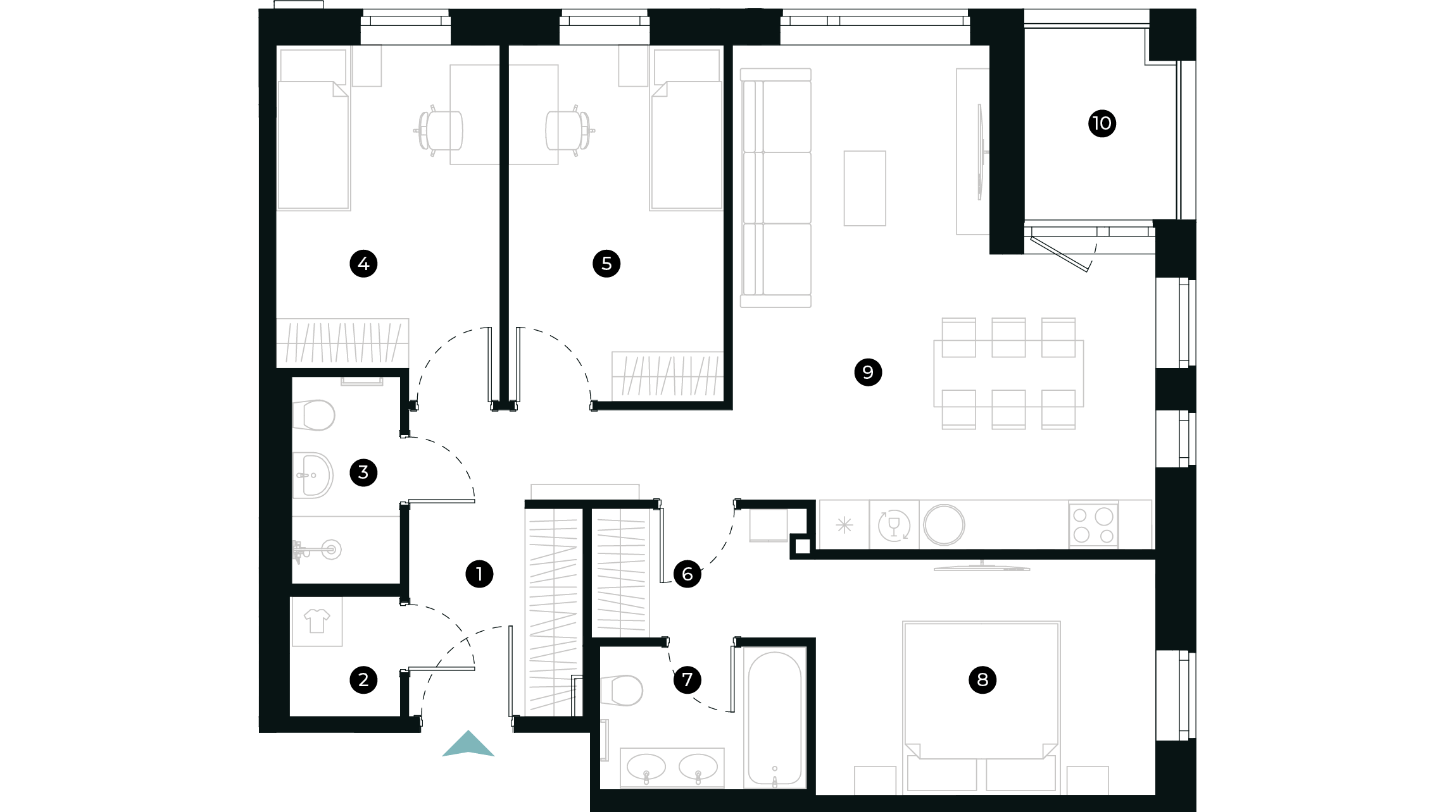 New Hanza apartamenti dzīvokļa plānojums