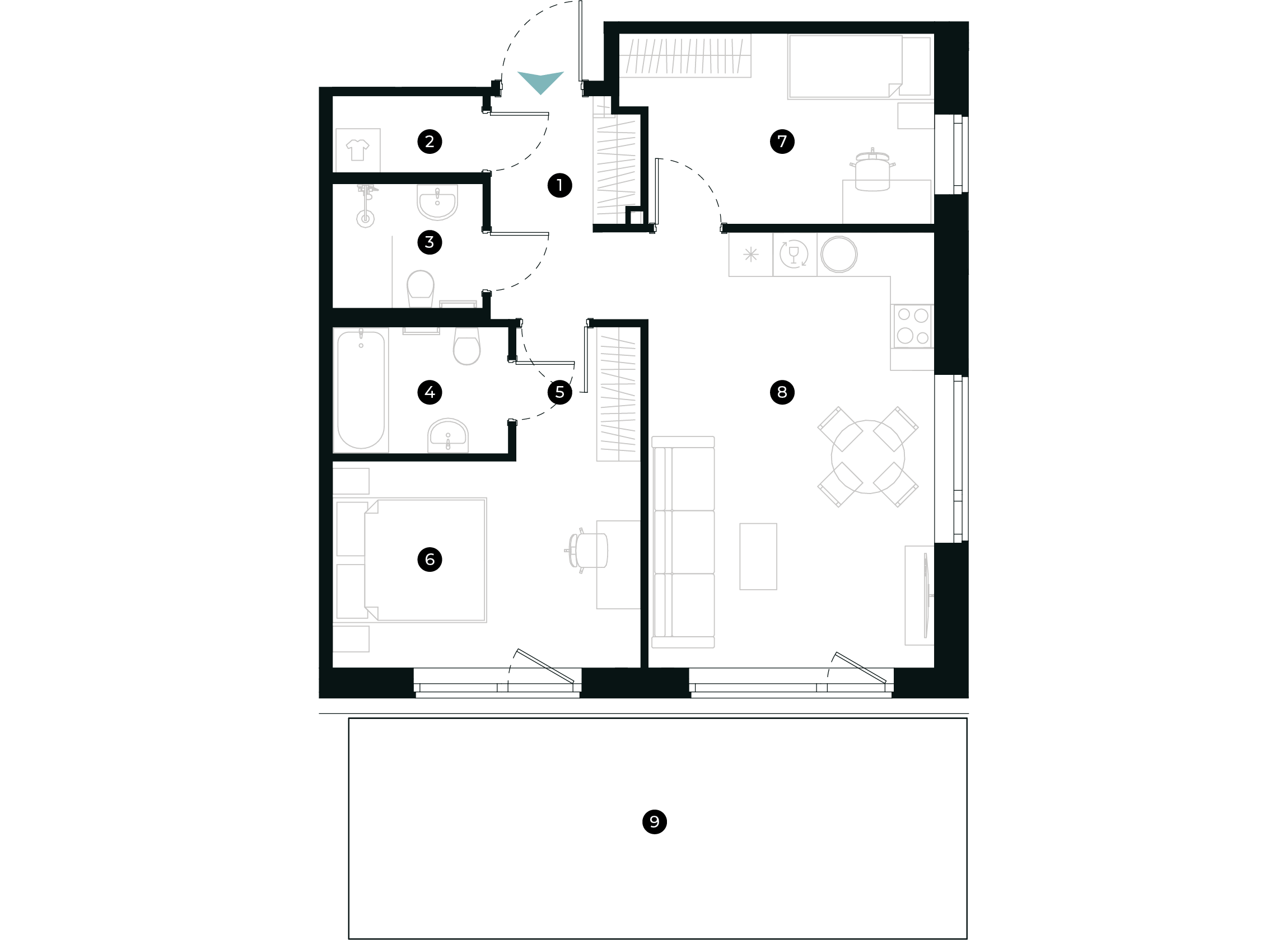 New Hanza apartamenti dzīvokļa plānojums