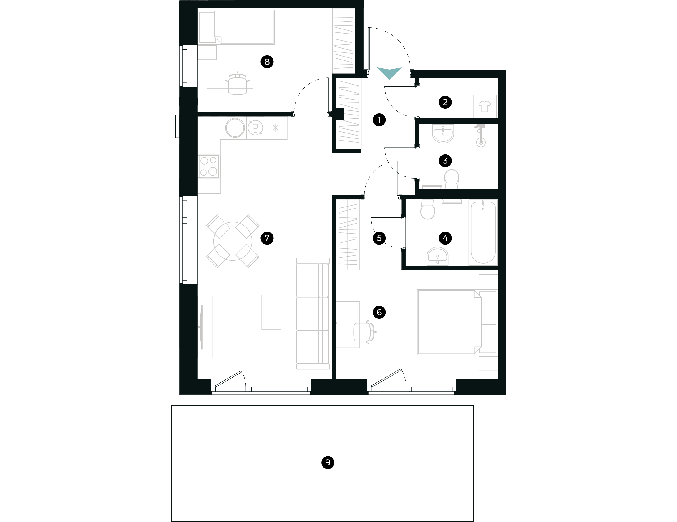 New Hanza apartamenti dzīvokļa plānojums