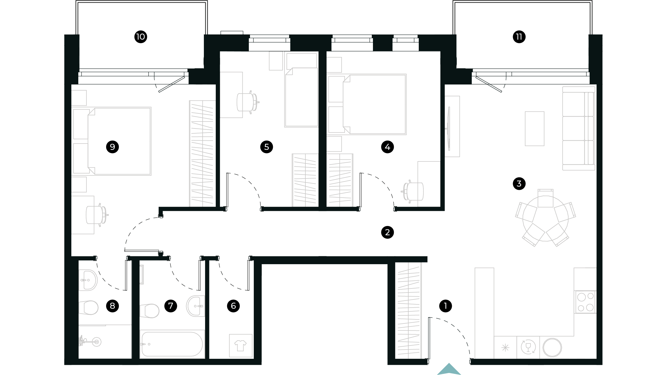 New Hanza apartamenti dzīvokļa plānojums