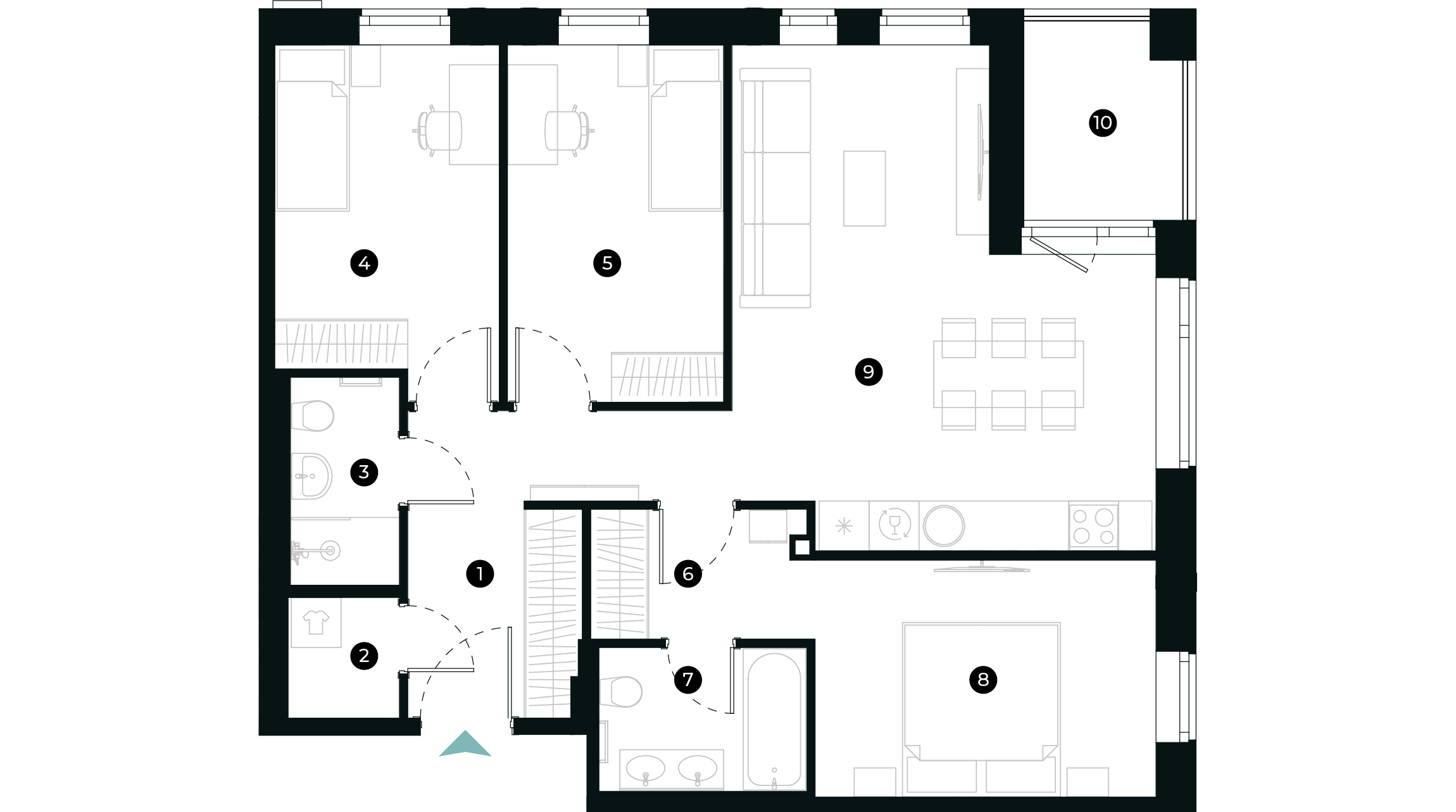 New Hanza apartamenti dzīvokļa plānojums