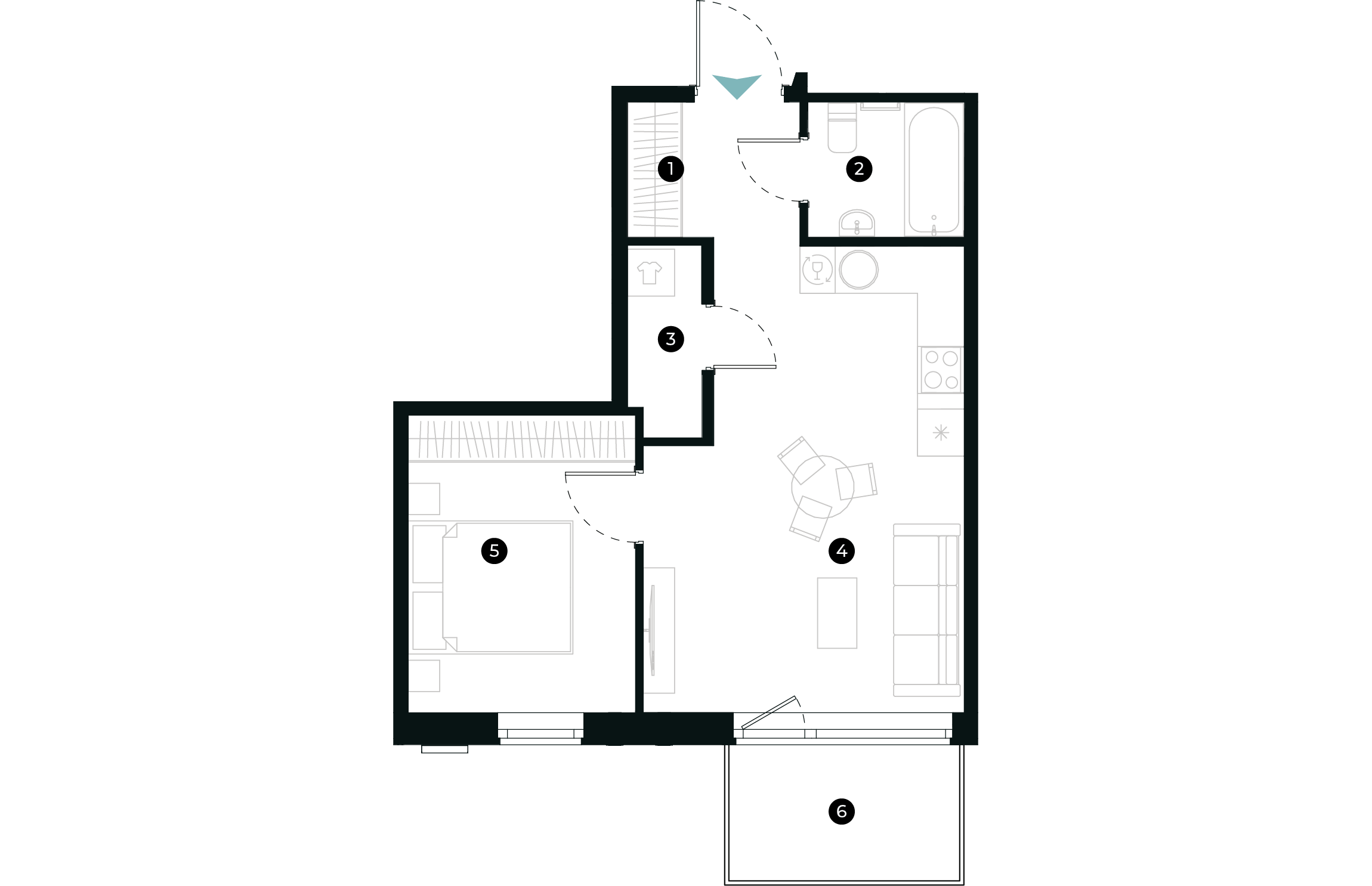 New Hanza apartamenti dzīvokļa plānojums