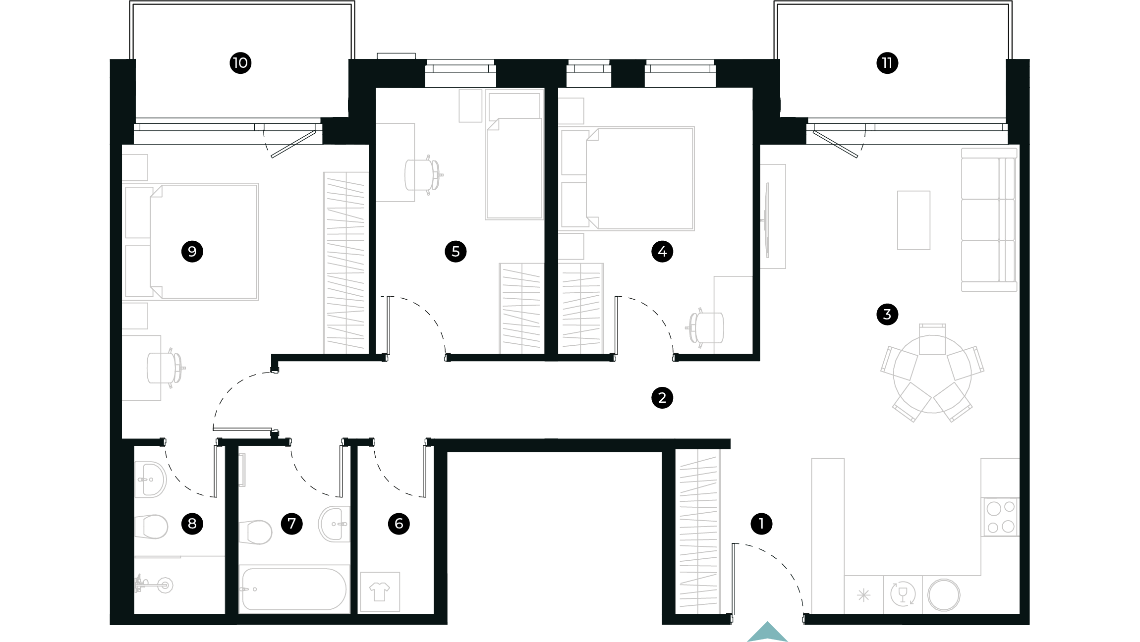New Hanza apartamenti dzīvokļa plānojums