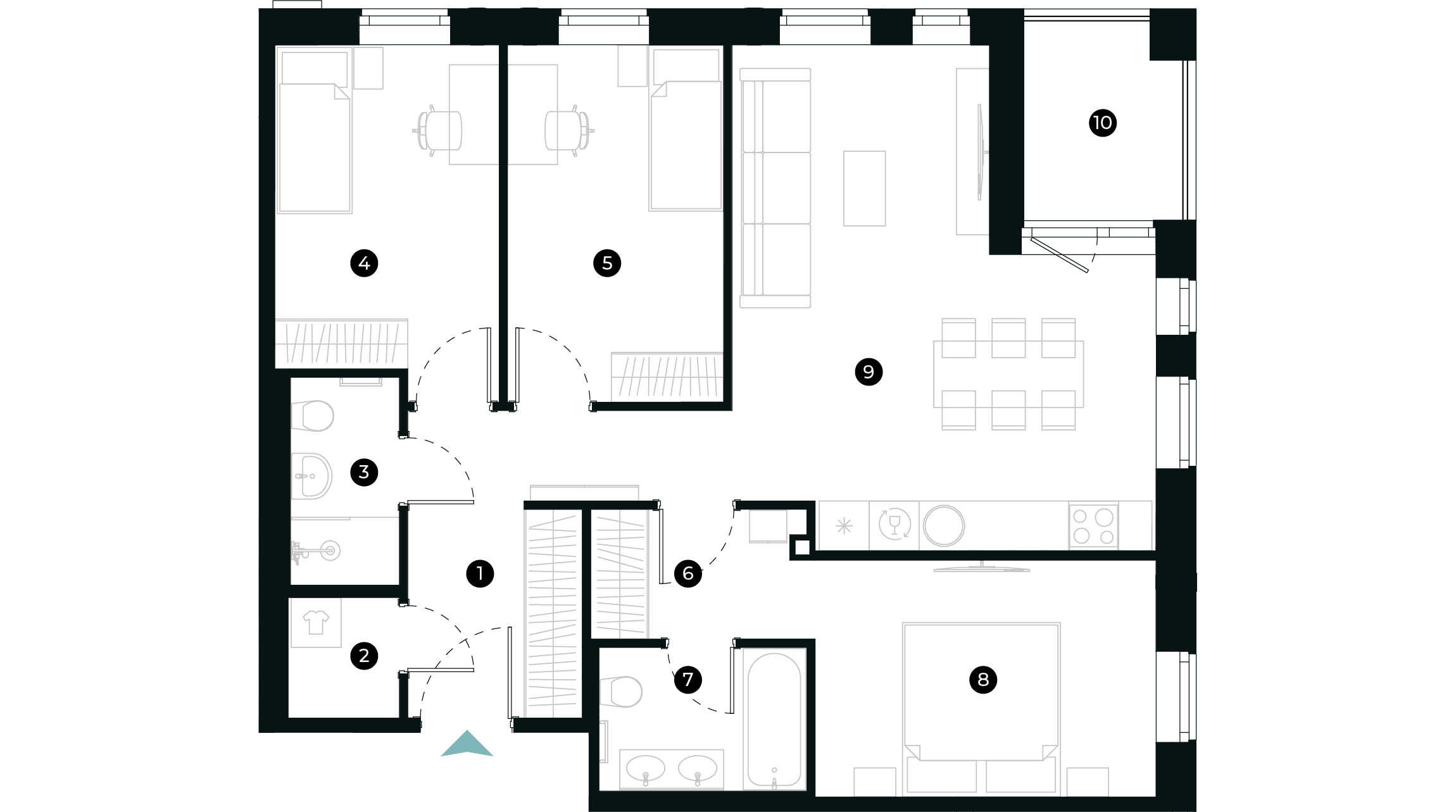 New Hanza apartamenti dzīvokļa plānojums