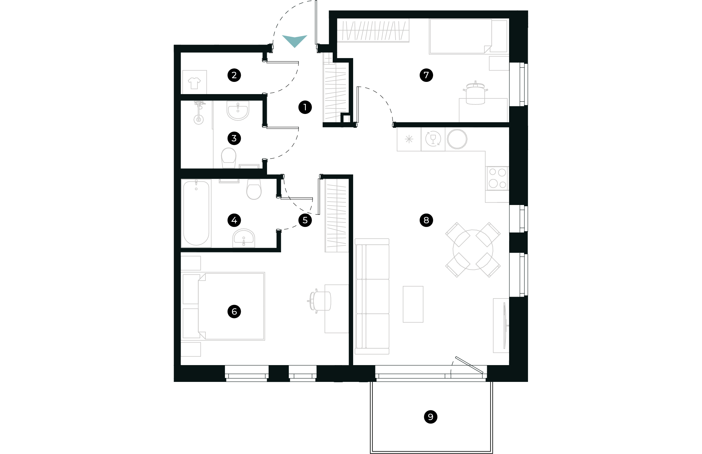 New Hanza apartamenti dzīvokļa plānojums