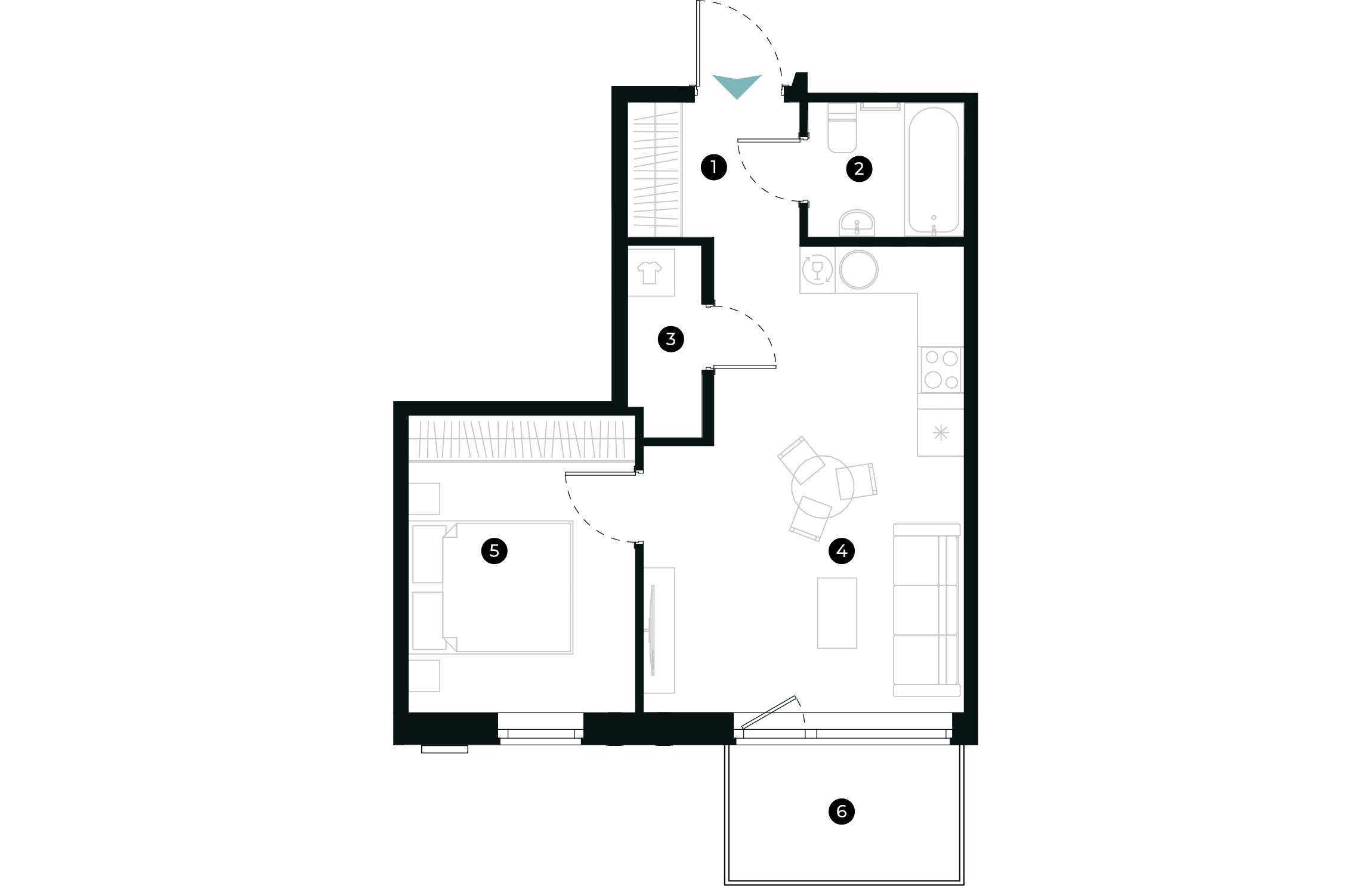 New Hanza apartamenti dzīvokļa plānojums
