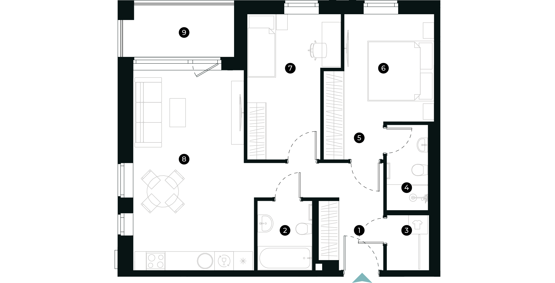 New Hanza apartamenti dzīvokļa plānojums