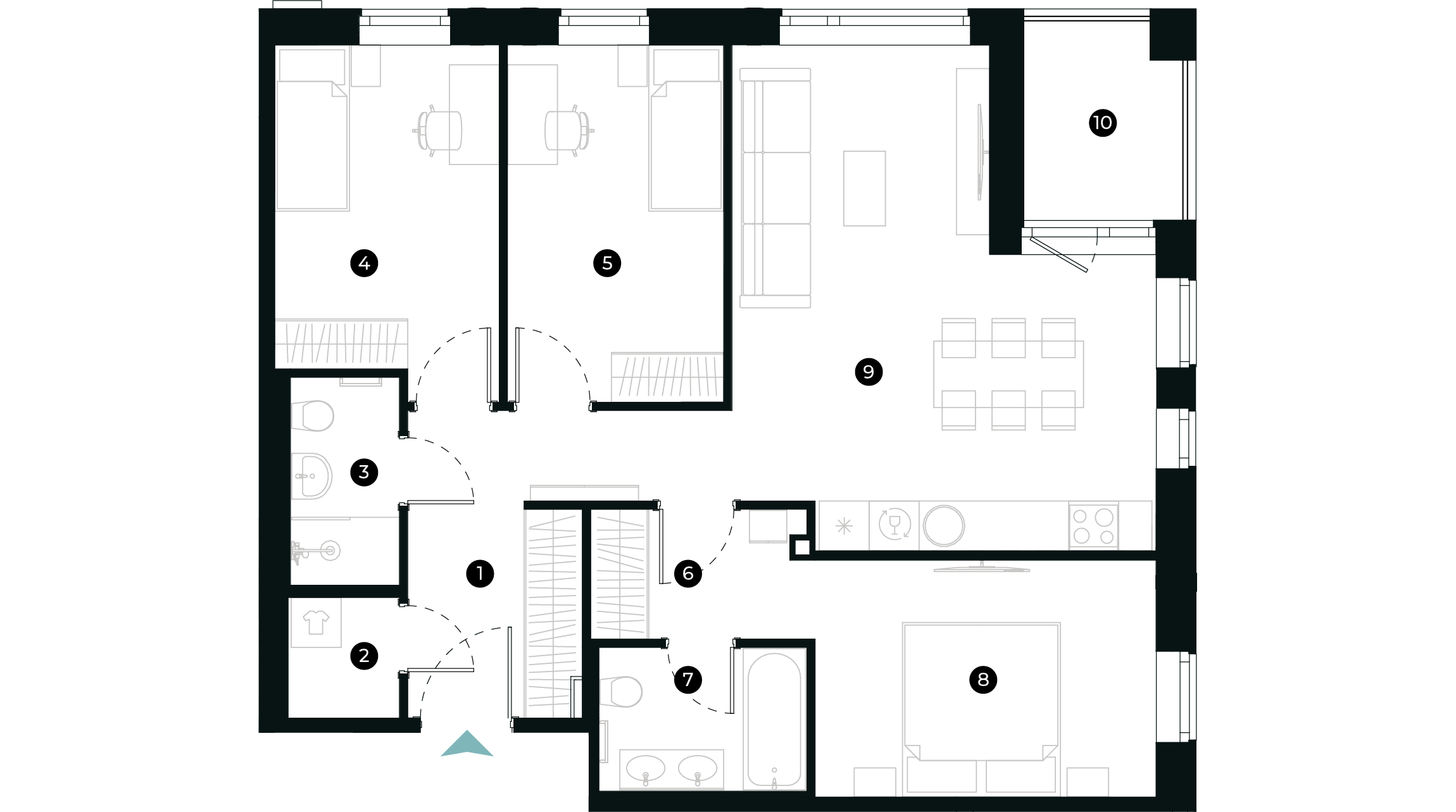 New Hanza apartamenti dzīvokļa plānojums