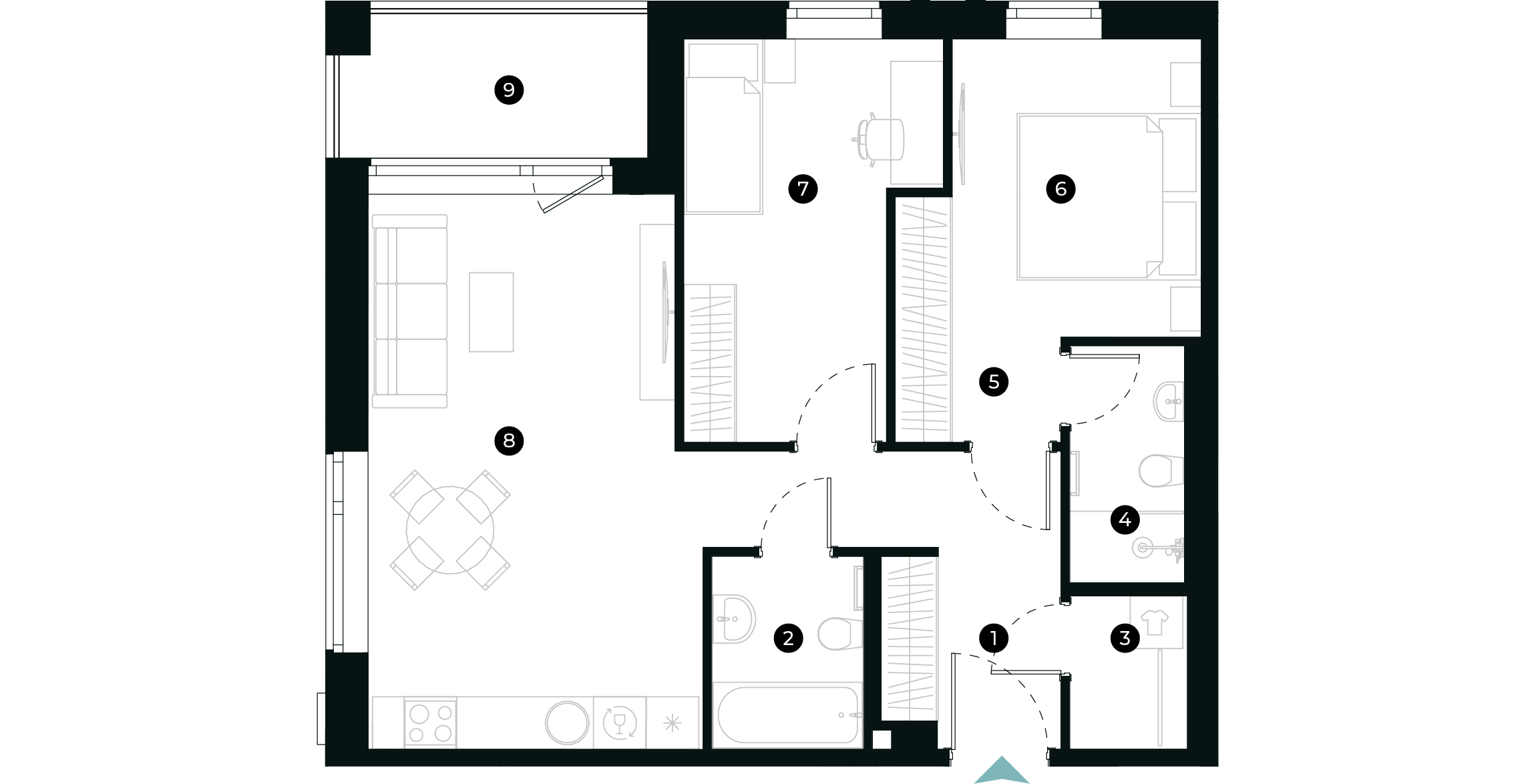 New Hanza apartamenti dzīvokļa plānojums