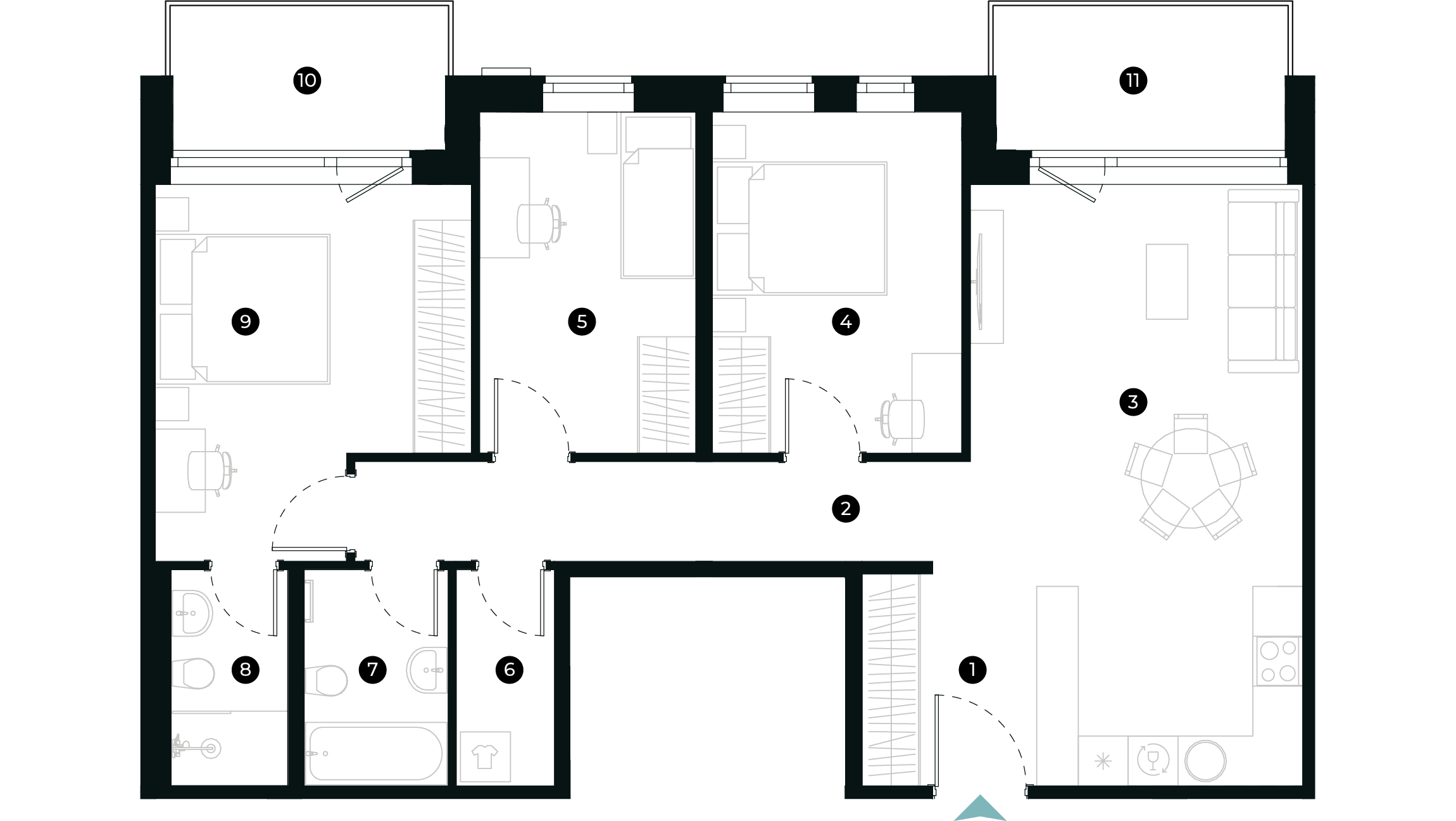 New Hanza apartamenti dzīvokļa plānojums