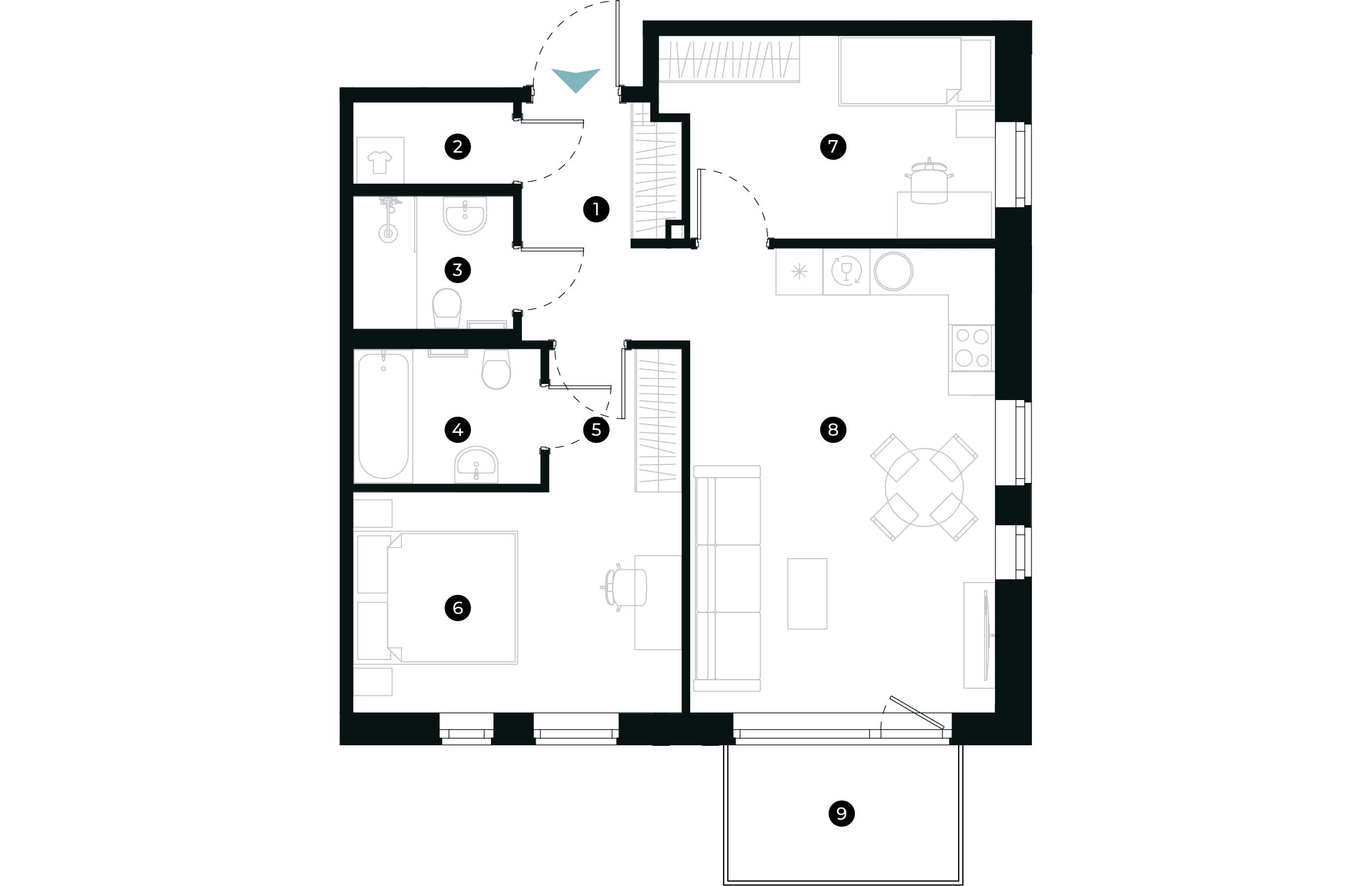 New Hanza apartamenti dzīvokļa plānojums