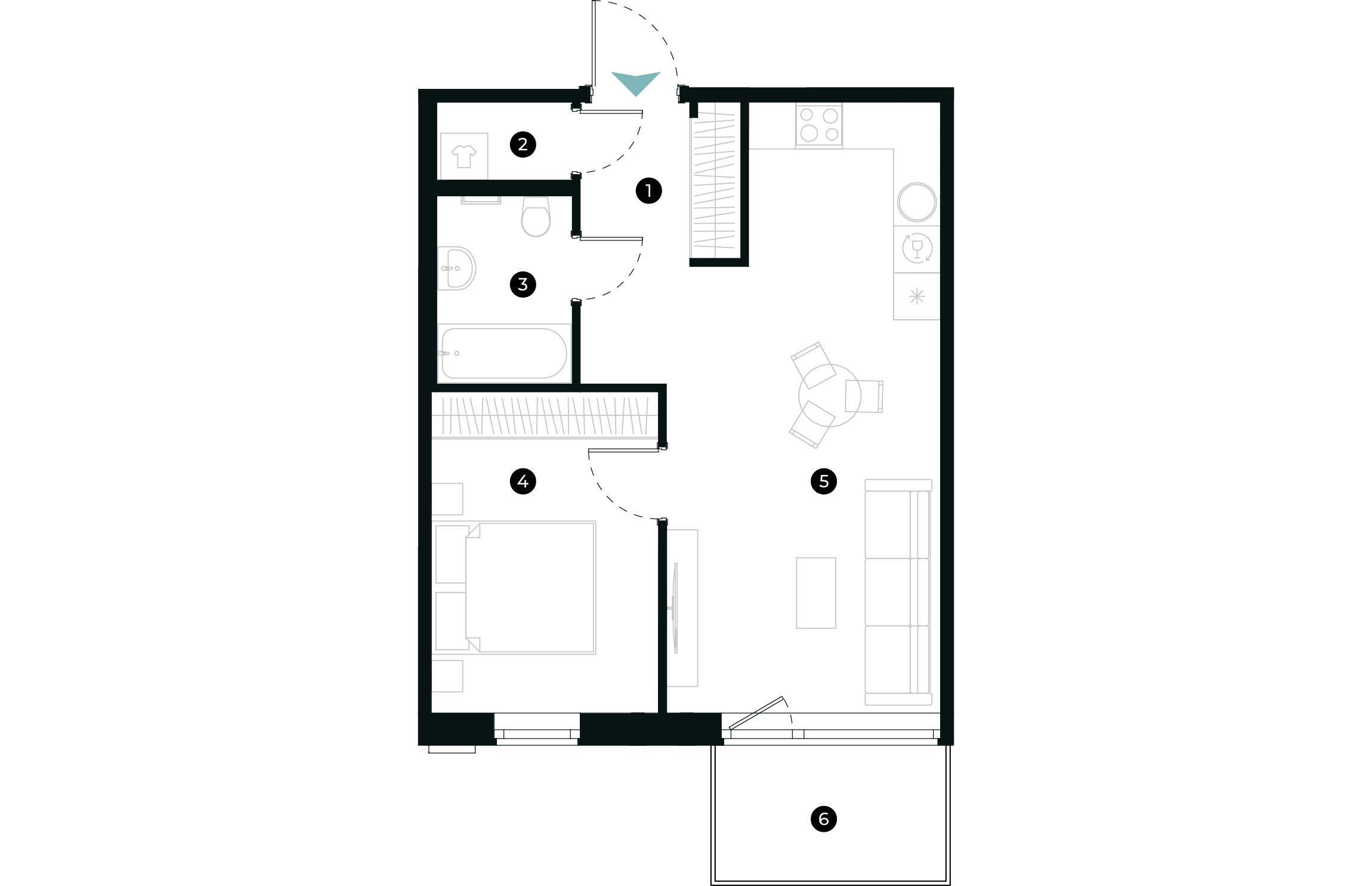 New Hanza apartamenti dzīvokļa plānojums