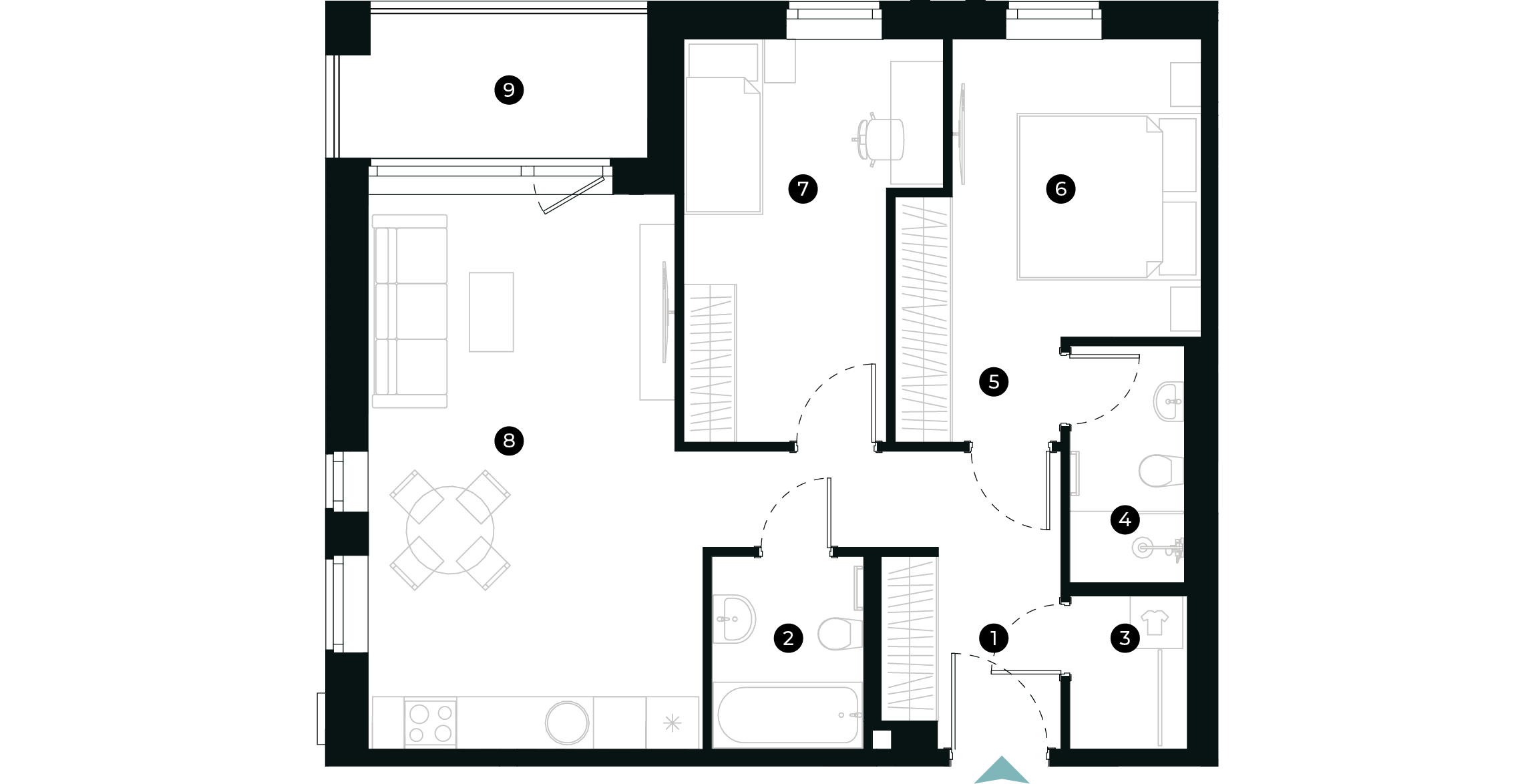 New Hanza apartamenti dzīvokļa plānojums