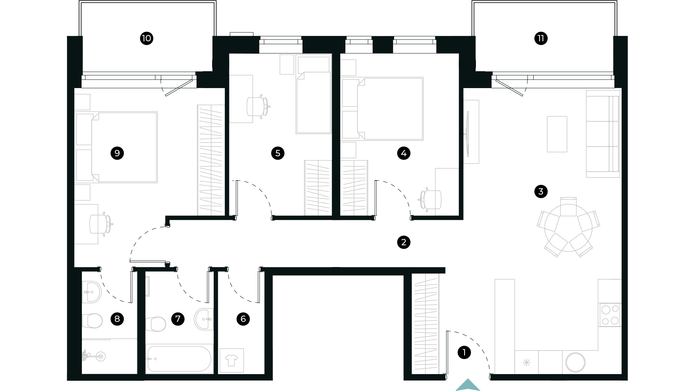 New Hanza apartamenti dzīvokļa plānojums