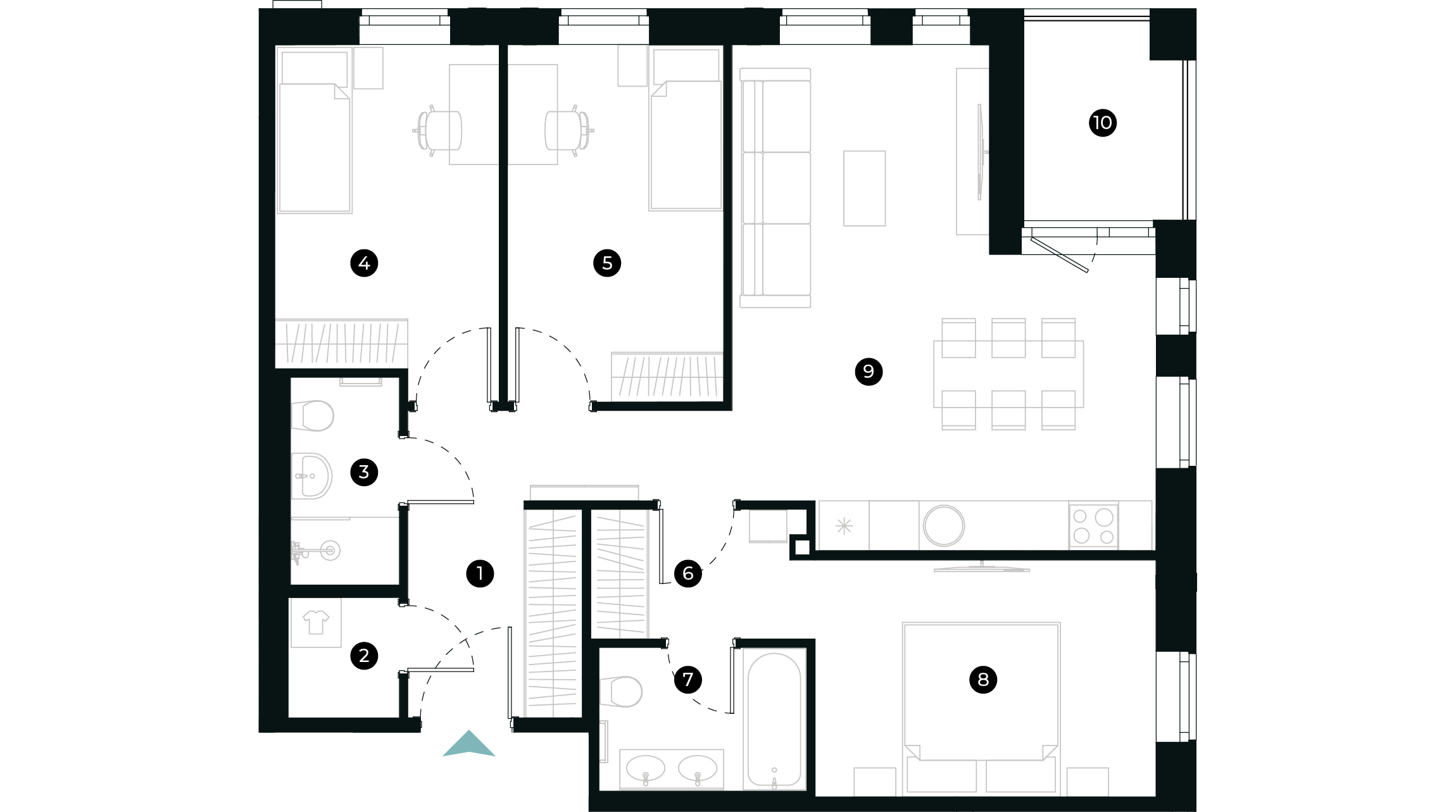 New Hanza apartamenti dzīvokļa plānojums