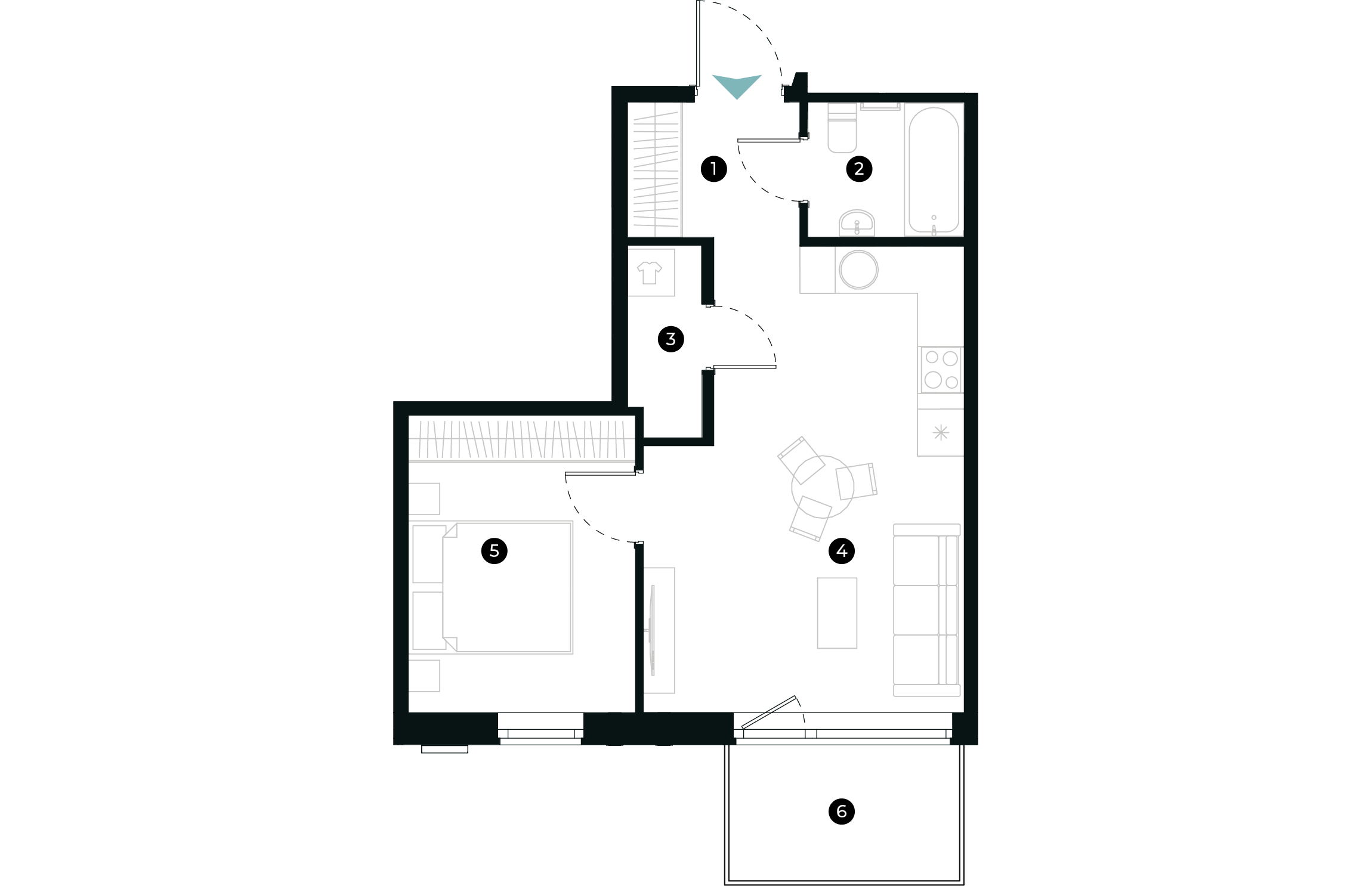 New Hanza apartamenti dzīvokļa plānojums
